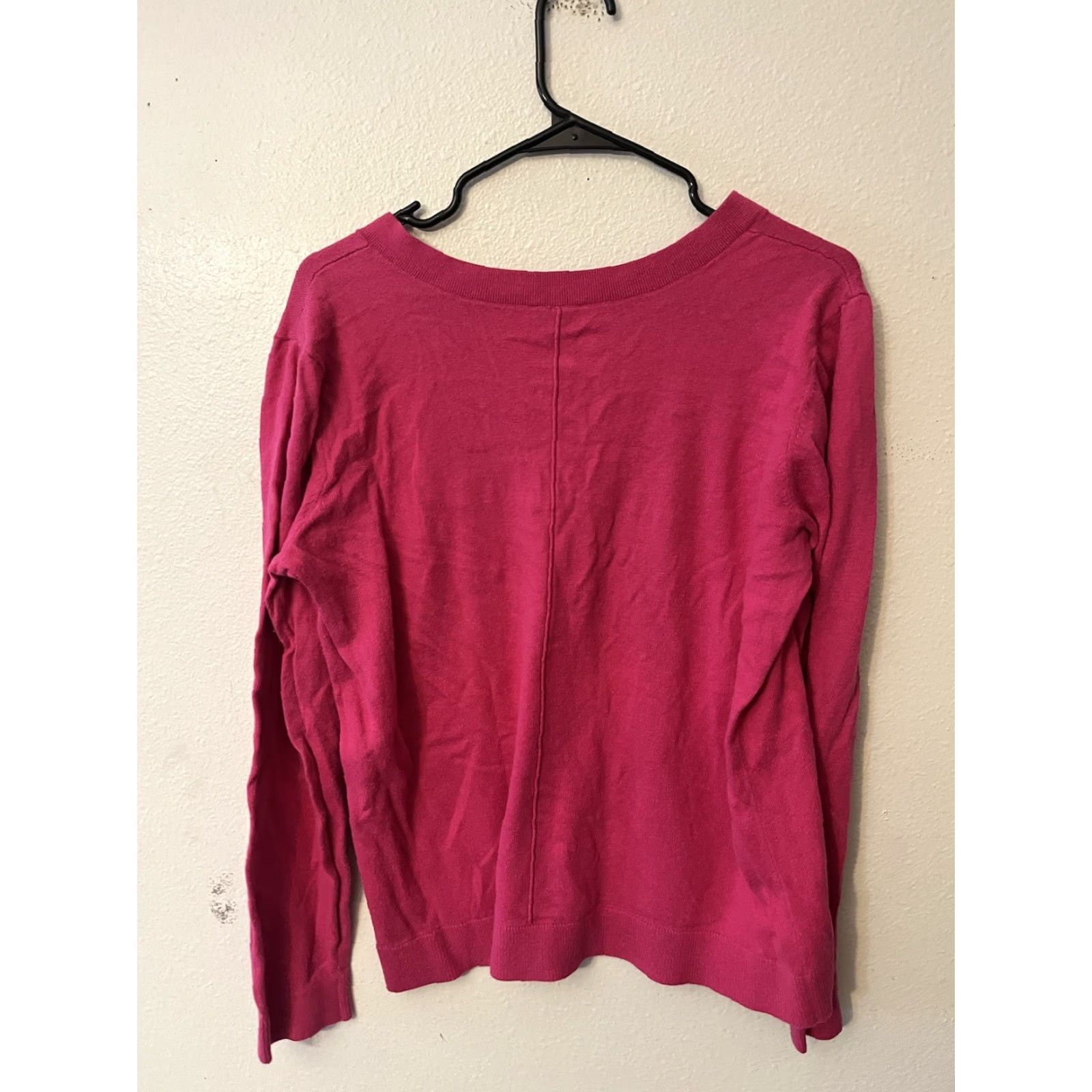Talbots VINTAGE Talbots Pullover Sweater Women Large Pink Cotton V-Neck Long Sleeve Winter Size L / US 10 / IT 46 - 2 Thumbnail