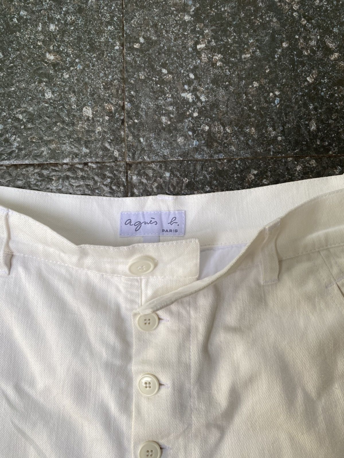 agnes b. White Trousers Button Fly Vintage by Agnes B. Paris Size US 30 / EU 46 - 4 Thumbnail