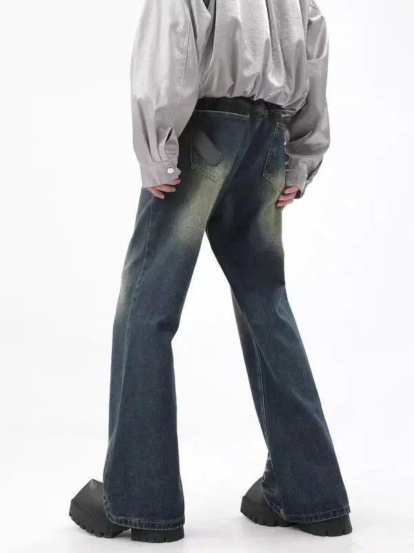VIBE Retro distressed washed deconstructed micro-flare jeans Size US 32 / EU 48 - 2 Thumbnail