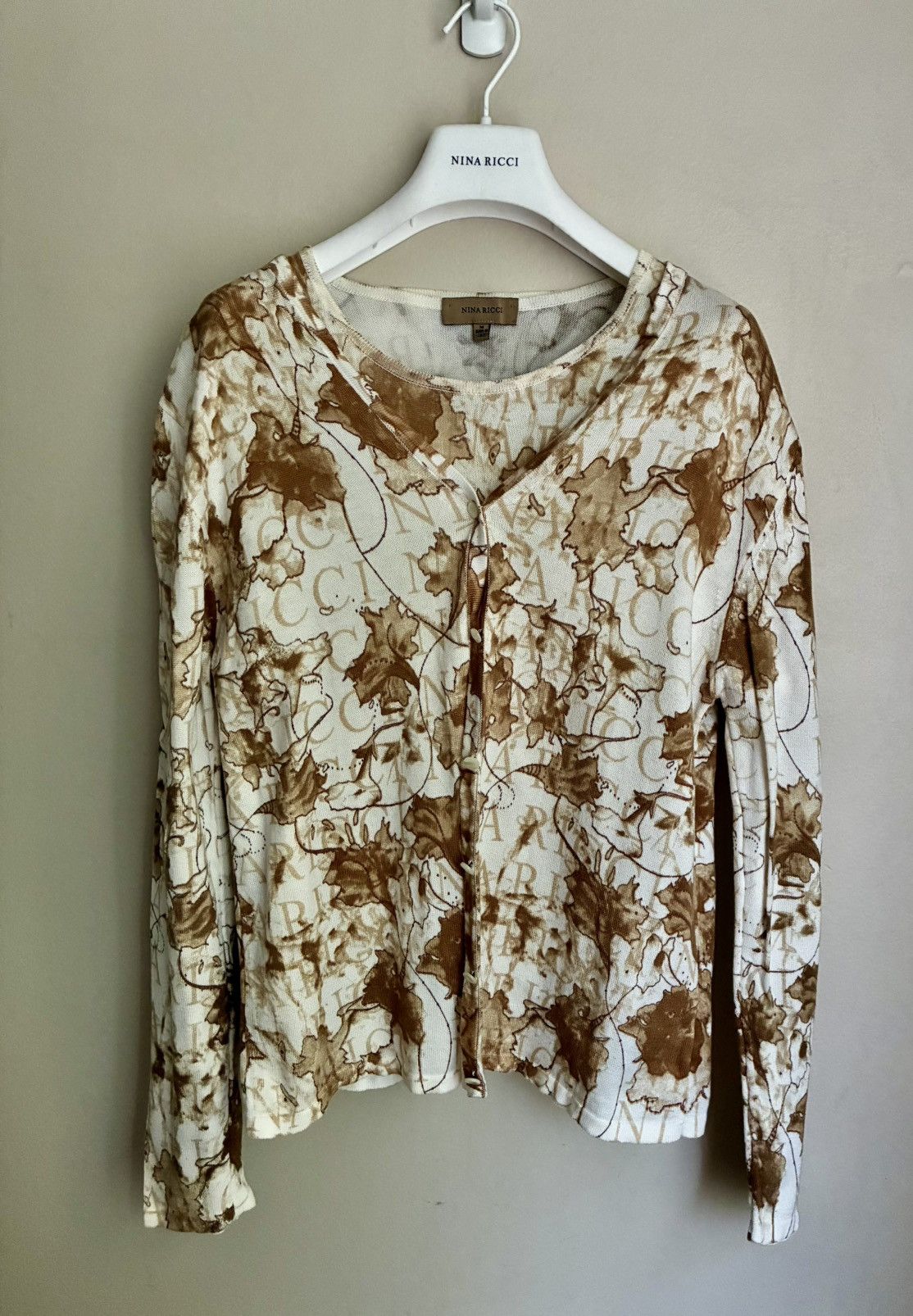 Nina Ricci Nina Ricci Autumnal Leaves/ Logo Print 2 Piece Twinset Size M / US 6-8 / IT 42-44 - 2 Thumbnail