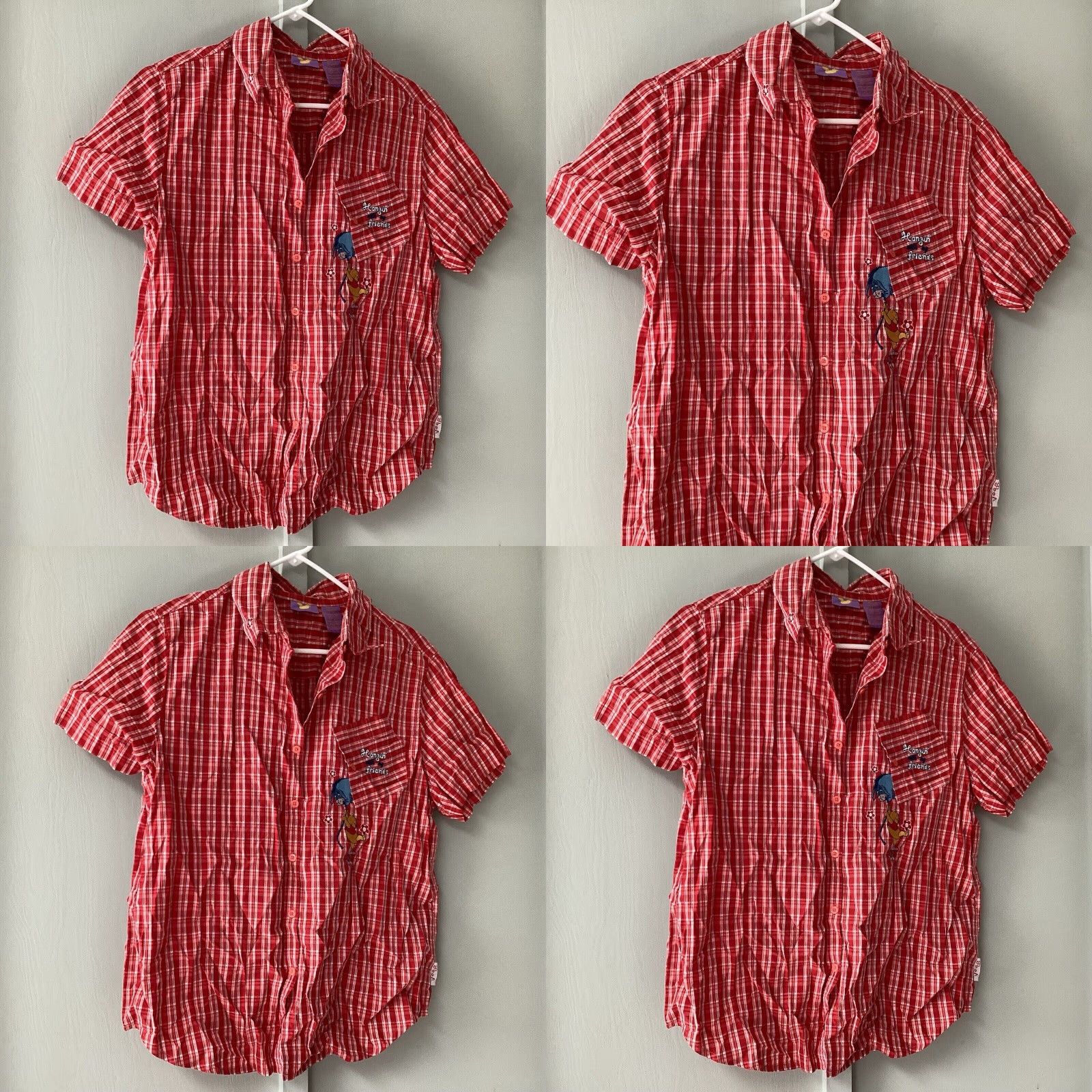 Disney VINTAGE Disney Women's Red Plaid Winnie The Pooh Flannel Shirt Medium Size M / US 6-8 / IT 42-44 - 8 Preview