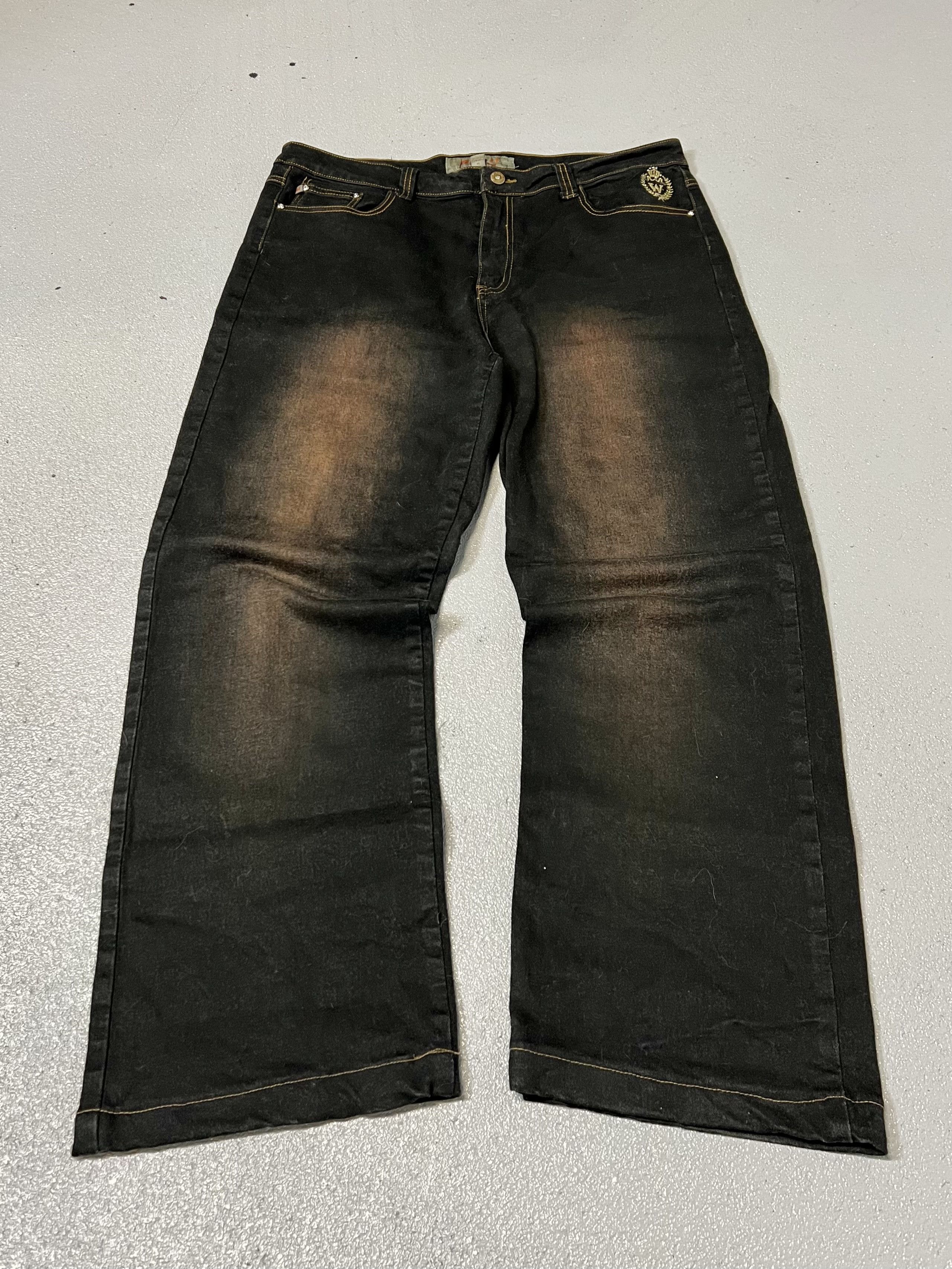 If Six Was Nine × JNCO × Japanese Brand Vintage baggy wide-leg mudwash jeans Size US 35 - 1 Thumbnail