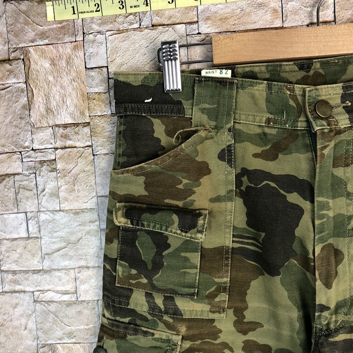Japanese Brand Even River Green Camo Cargo Multipocket Pants #A625 Size US 31 - 8 Thumbnail