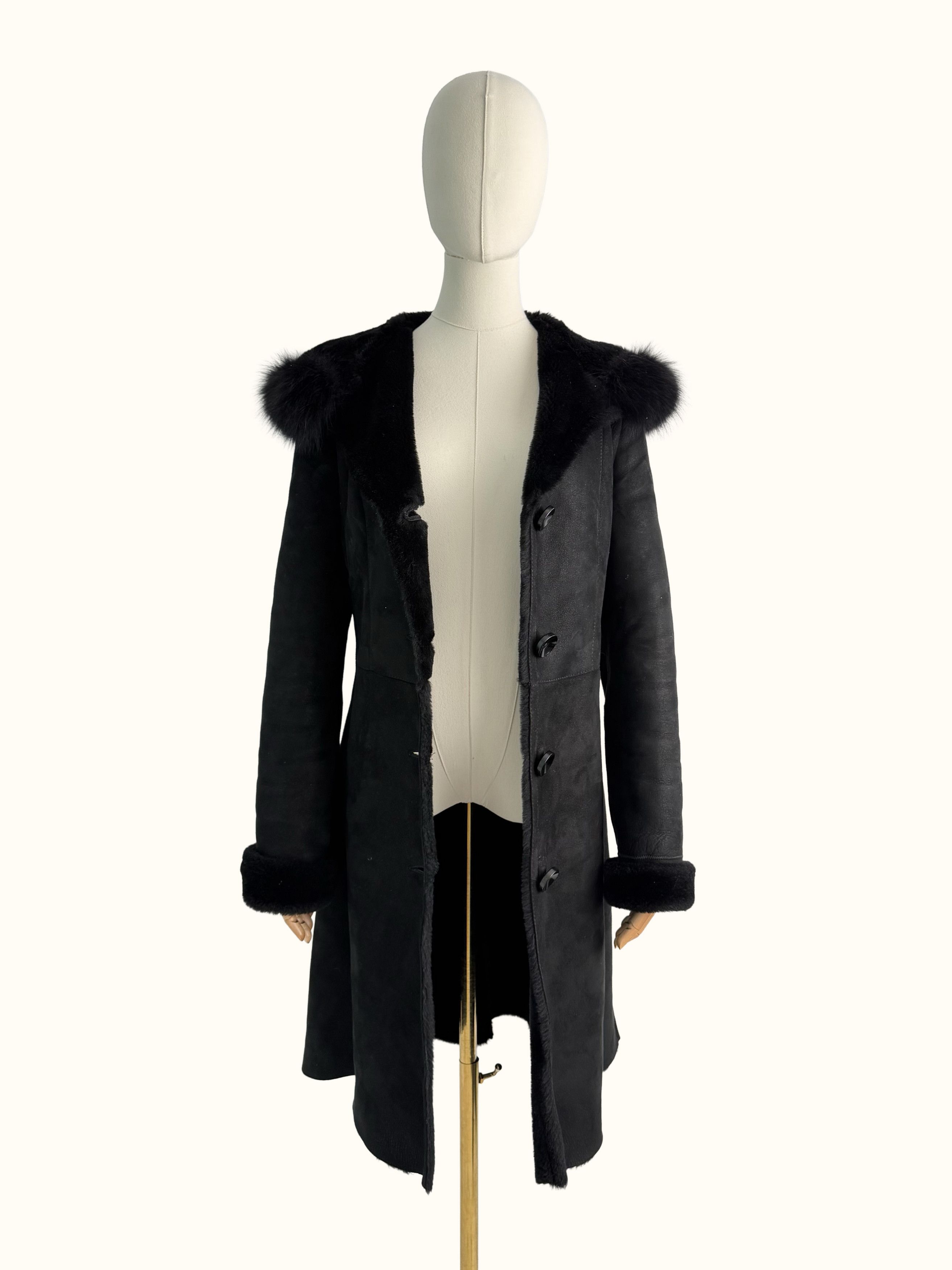 Vintage Vintage Real Sheepskin Coat Hooded Shearling Leather Coat B4 Size S / US 4 / IT 40 - 4 Thumbnail