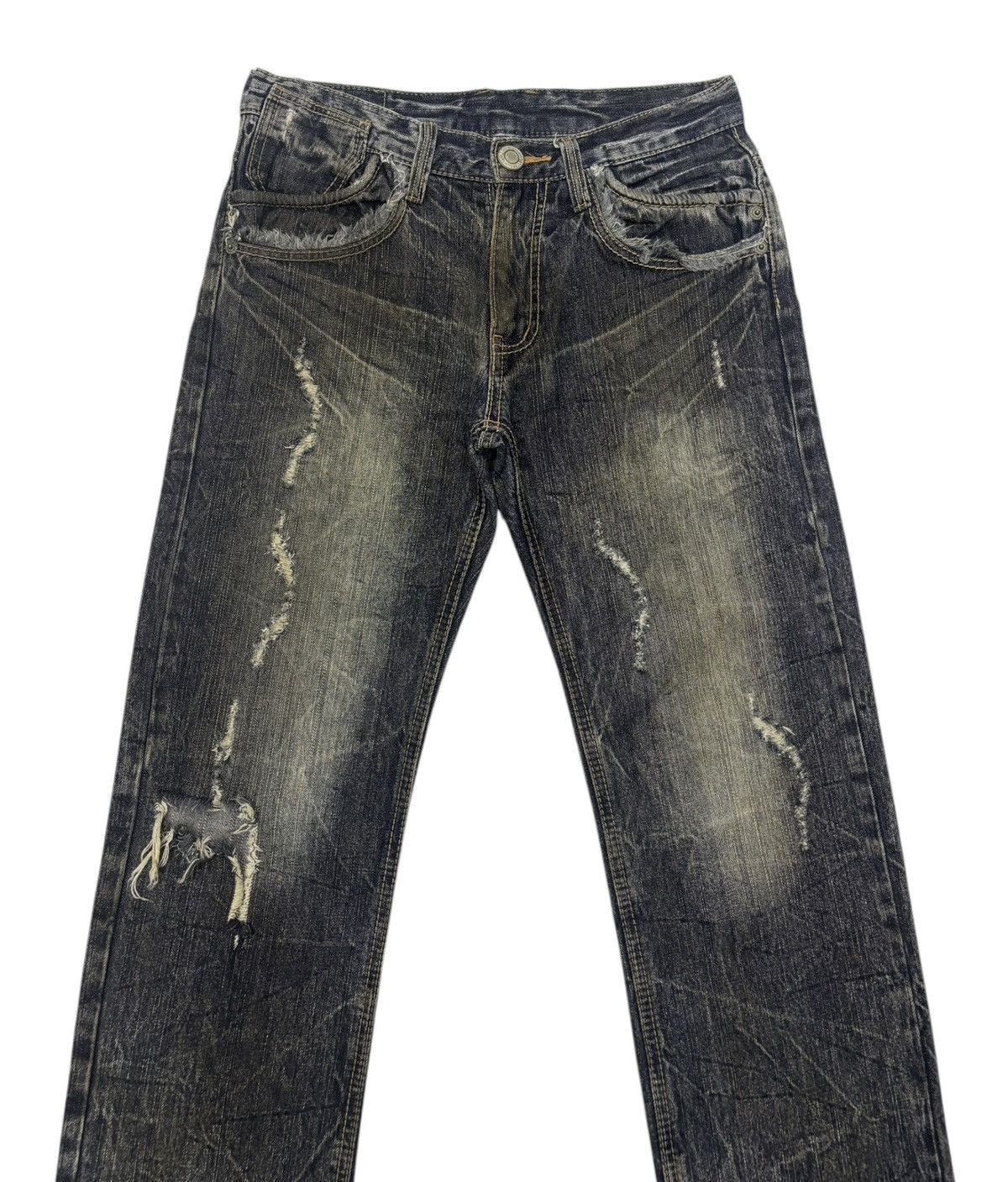 Hysteric Glamour × Tornado Mart RARE VINTAGE JAPANESE BACK & FORTH DISTRESSED DENIM JEANS Size US 32 / EU 48 - 9 Thumbnail
