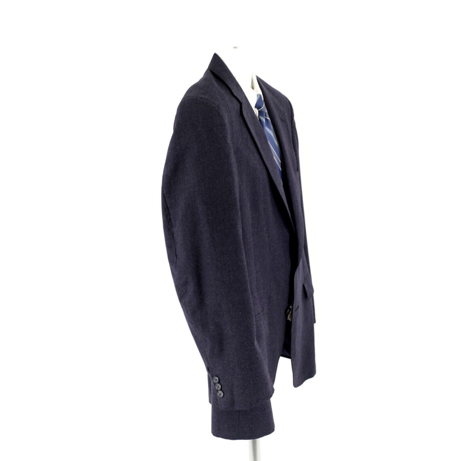 Austin Reed DAMAGED Austin Reed Blue Flannel Wool 2 Button Blazer 40R Ti Size 40R - 8 Thumbnail