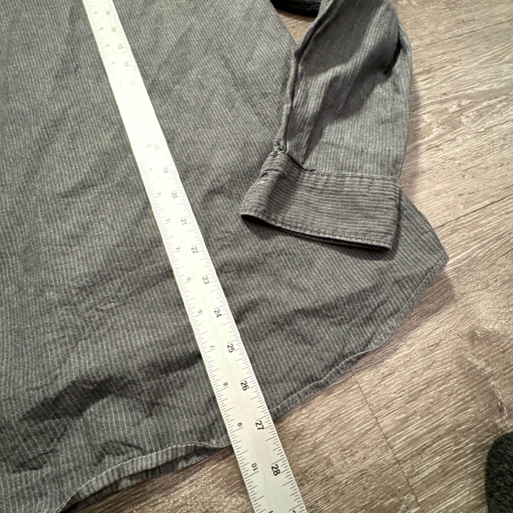 Express Express Shirt Mens Small Gray Stripe Pocket Button Up Casual Preppy Adult Lounge Size US S / EU 44-46 / 1 - 6 Thumbnail