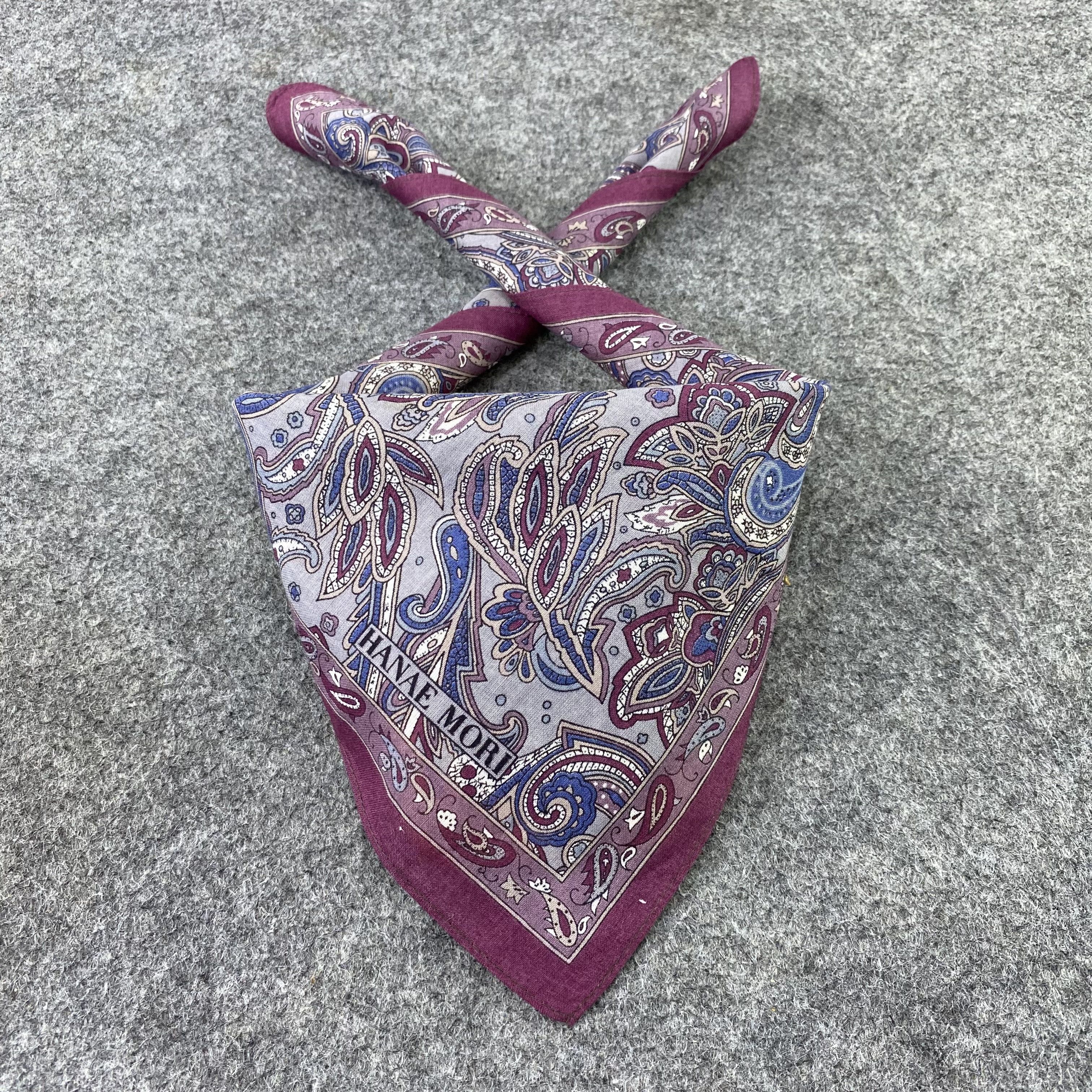 Hanae Mori Hanae Mori Paislee Handkerchief/Bandana/Neckerchief -B574 Size ONE SIZE - 2 Thumbnail