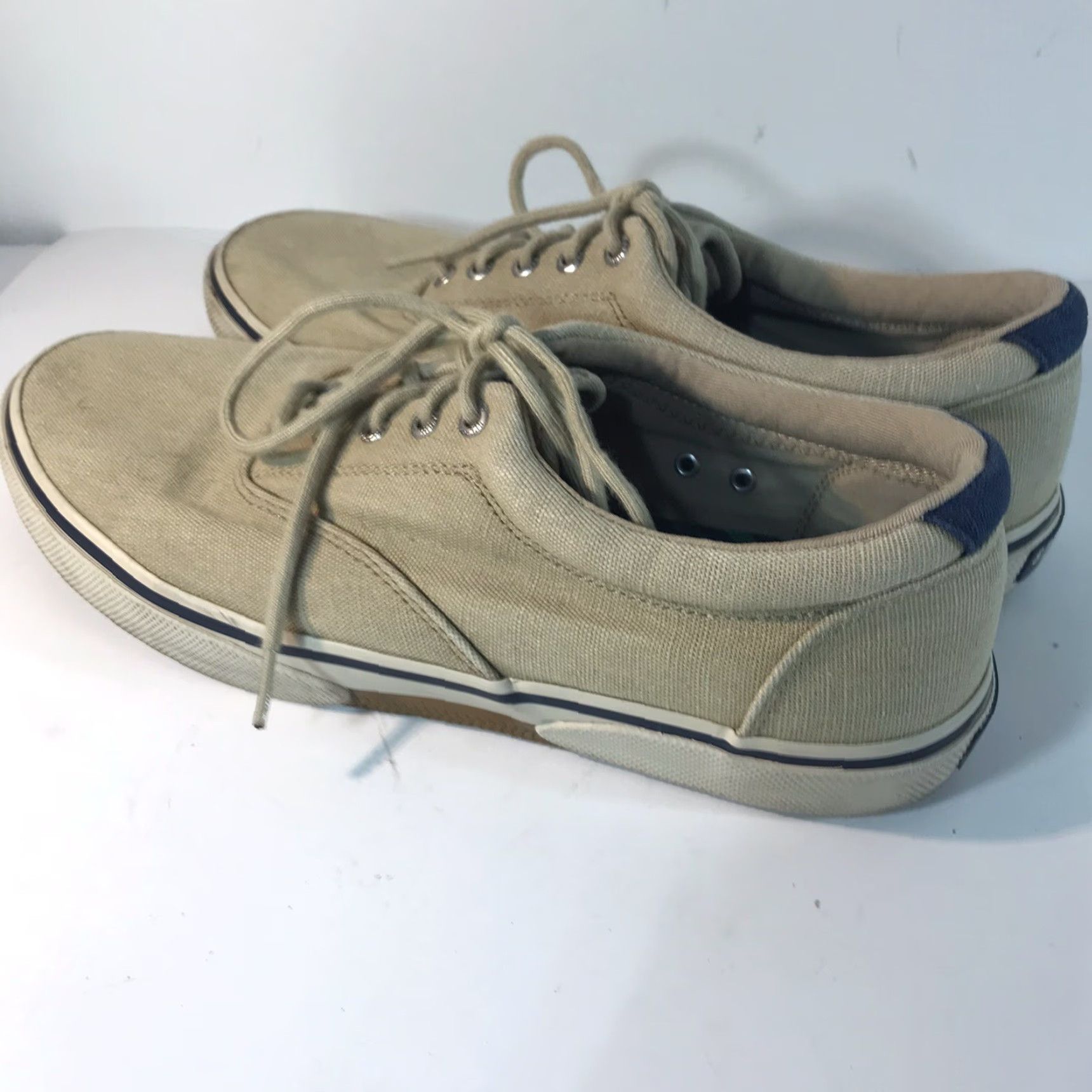 Sperry Sperry Top Sider Sneakers Beige Canvas Lace Up Mens Size 11 Casual Size US L / EU 52-54 / 3 - 4 Thumbnail