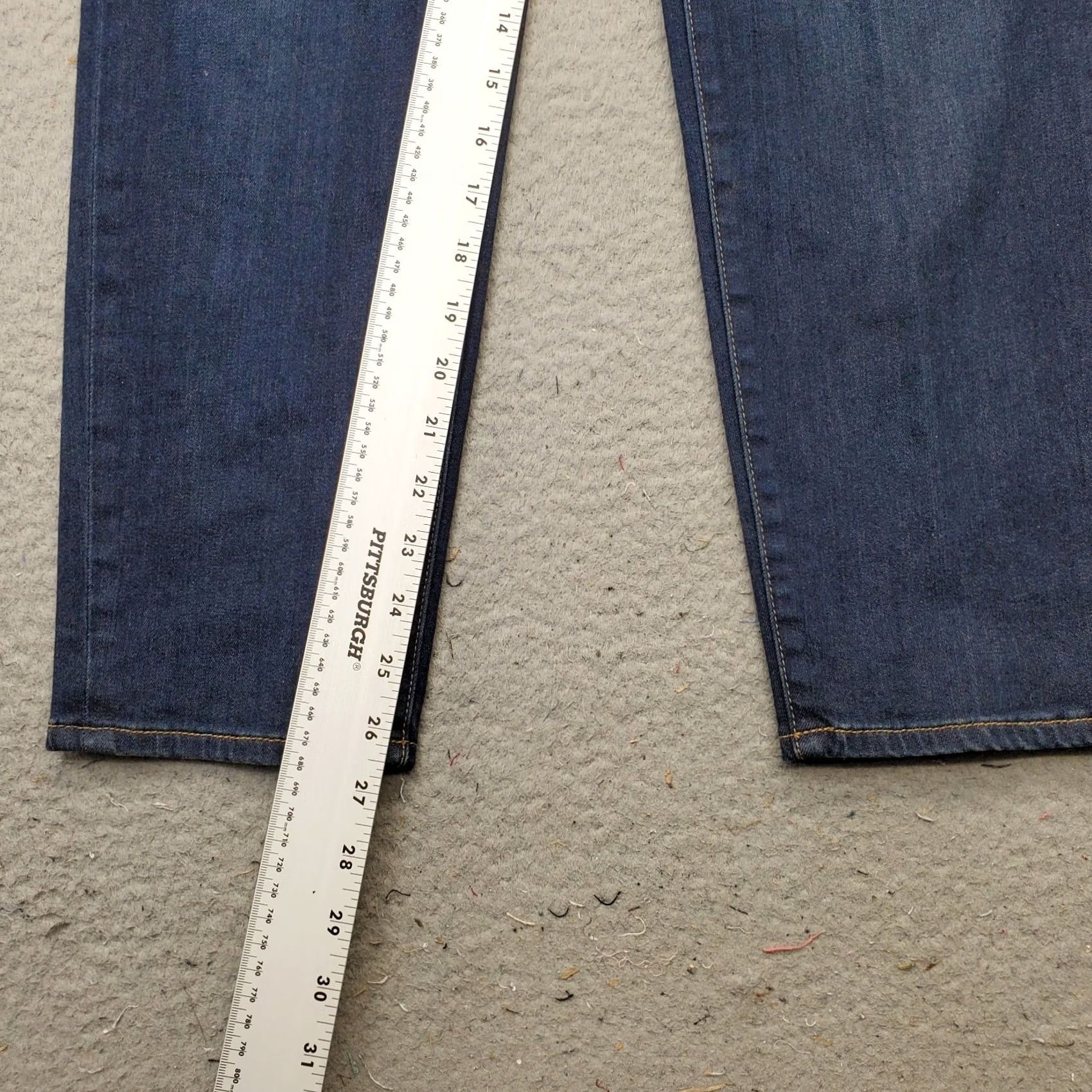 Talbots Talbots Signature Ankle Jeans Womens 10P Blue Denim Whiskered Straight Leg Jeans, Petites, 5-Pocket, Cotton Denim, Regular Fit, Inseam 26.5" Size 32" / US 10 / IT 46 - 4 Thumbnail