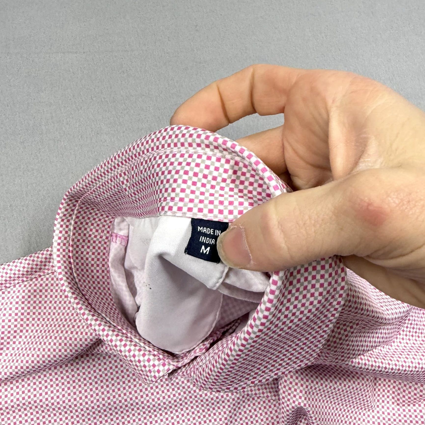 Vintage Horn Legend Polo Shirt Mens M Pink Check Golf Performance Moisture Wicking Short Sleeve Button Front Collared 90s? Size US M / EU 48-50 / 2 - 5 Thumbnail