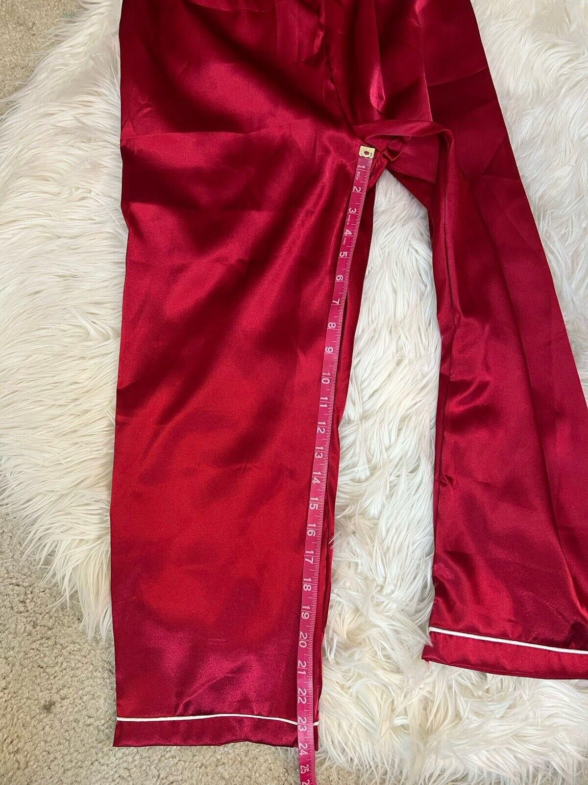 Designer NWOT Red Silky Pajama Set Sz S no size tag Size ONE SIZE - 4 Thumbnail