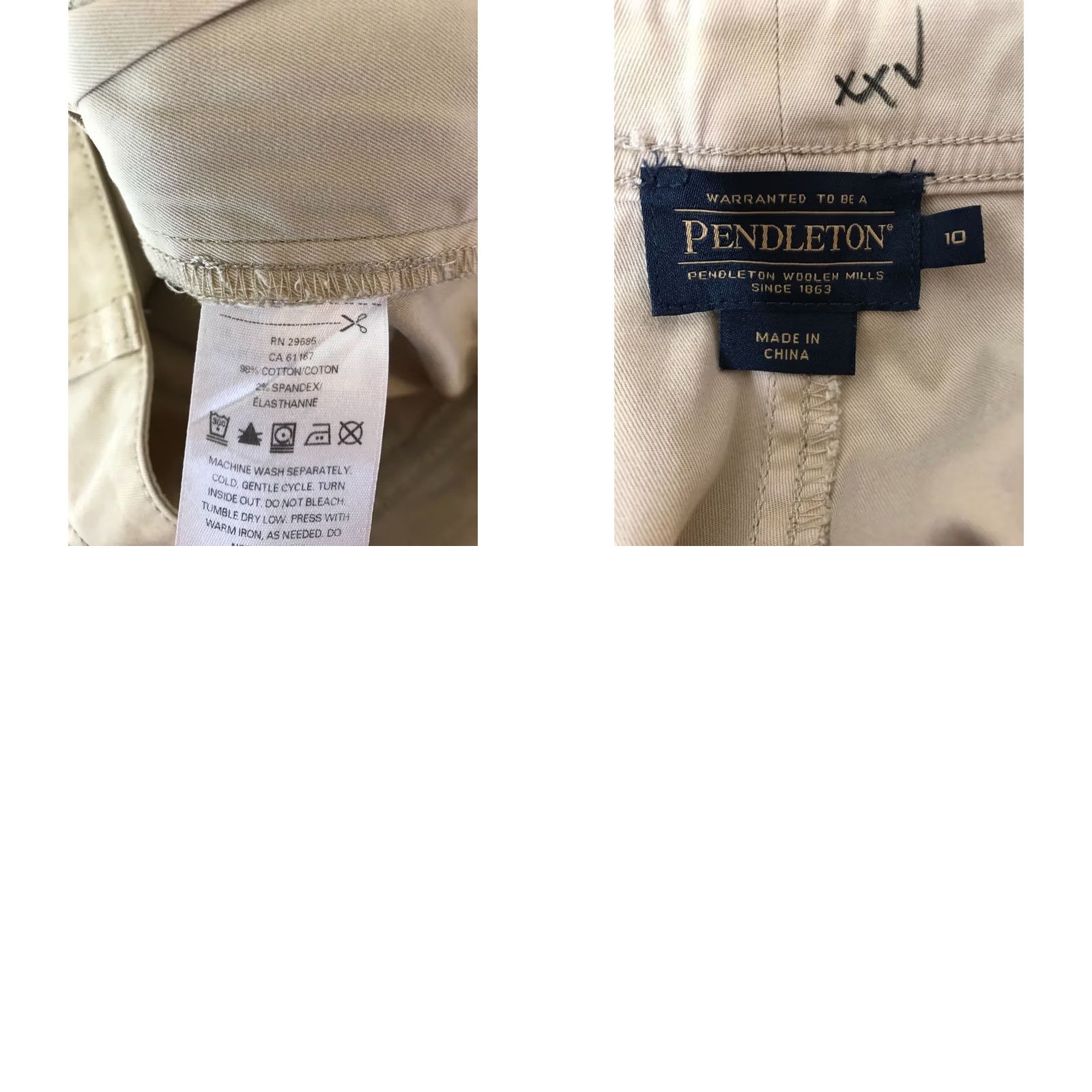 Pendleton Pendleton - Women's 10 - Beige Cotton Blend Casual Chino Pants / Jeans Ballpark? Size 32" / US 10 / IT 46 - 8 Thumbnail