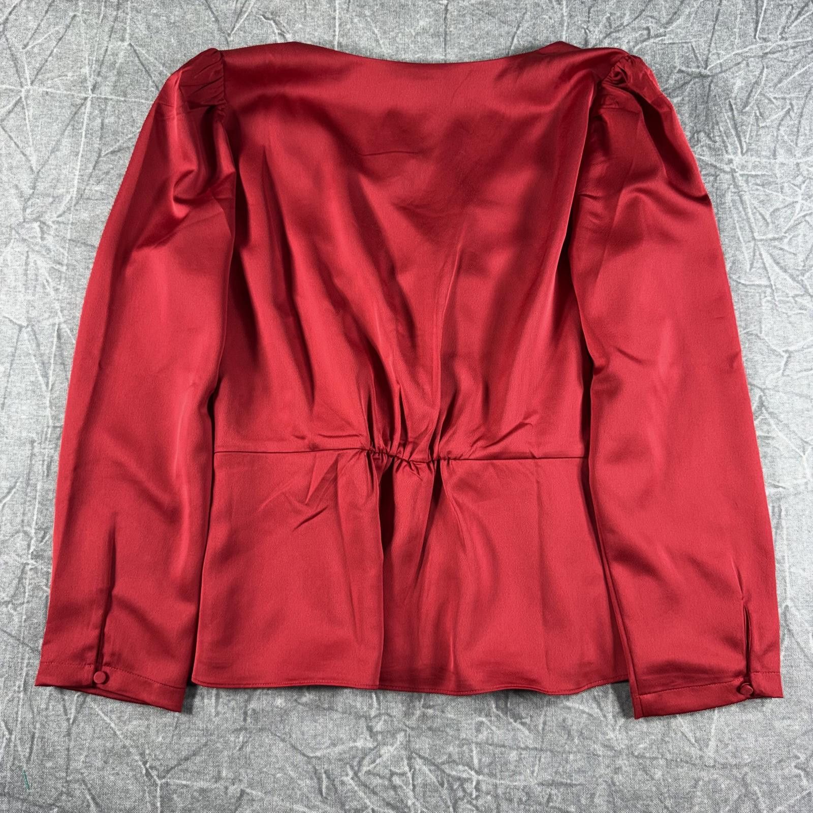 J.Crew J.Crew Blouse Women's 8 Red Button Front Peplum Top NWT Size M / US 6-8 / IT 42-44 - 7 Thumbnail