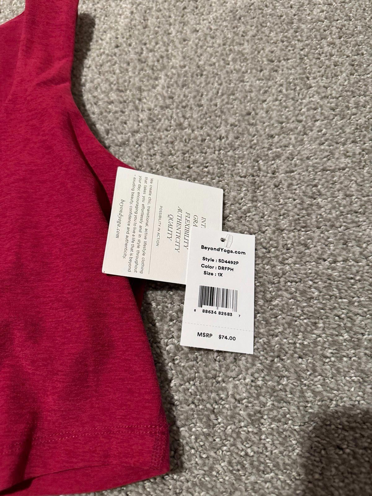 Designer Beyond Yoga Plus Spacedye Square Neck Cropped Tank | Size 1X Size XL / US 12-14 / IT 48-50 - 3 Thumbnail