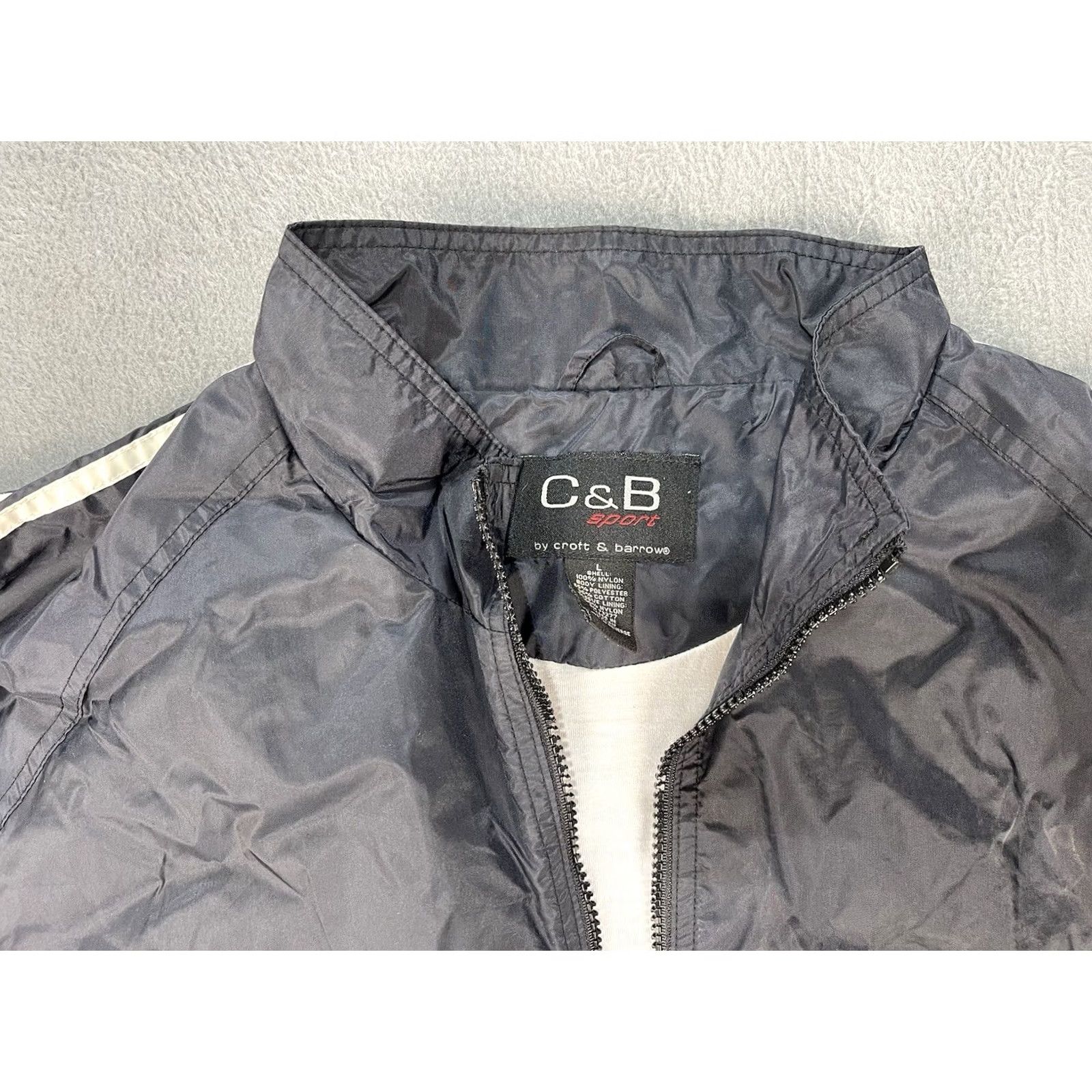 Croft & Barrow VINTAGE Croft & Barrow Windbreaker Jacket Black Zip Up L Adults Hooded Long Sleeve Winter Fall Spring Mens/Womens Size L / US 10 / IT 46 - 4 Thumbnail