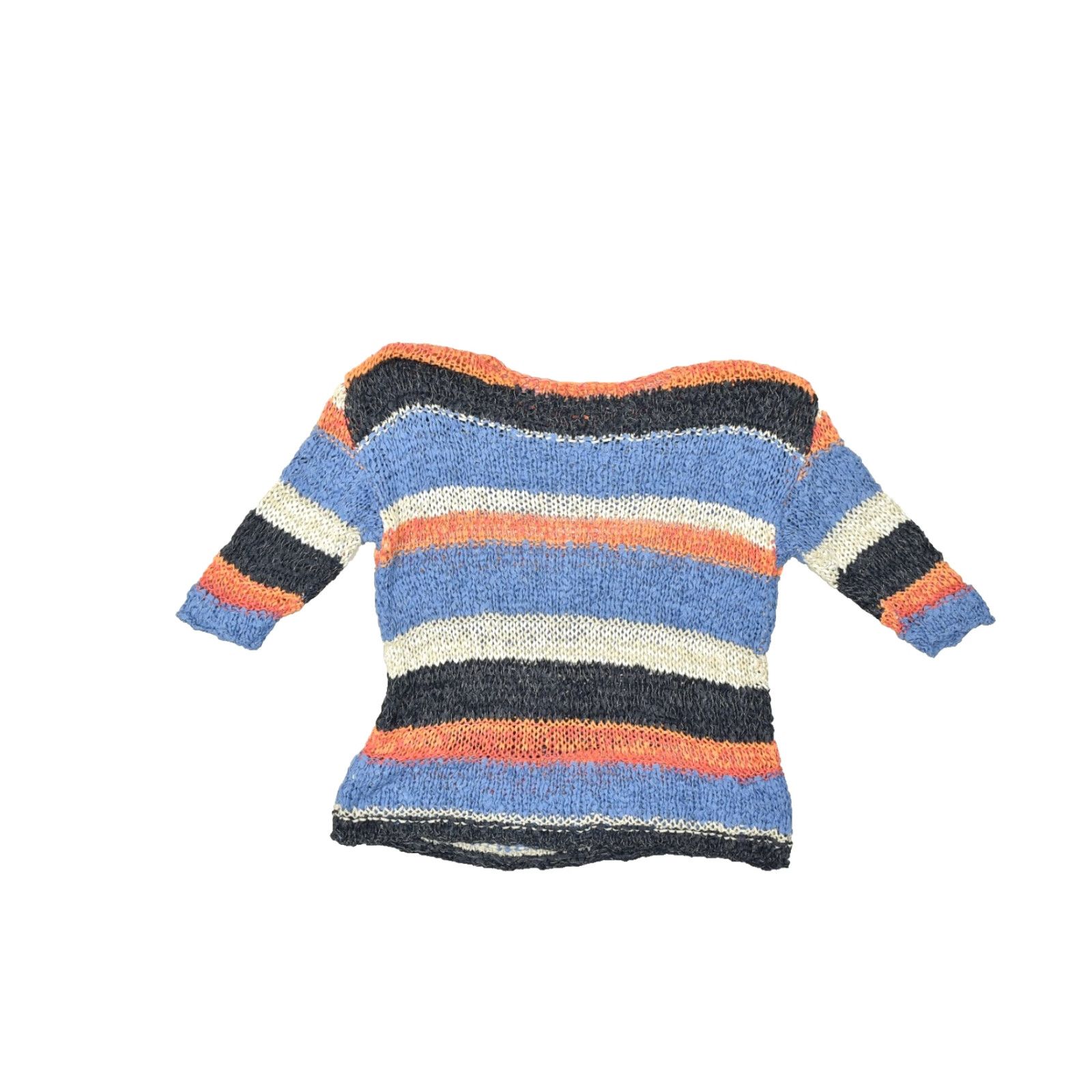 J. Jill J. Jill Sweater Striped Knit 3/4 Sleeve Multicolor Cotton Womens Size M Pullover Autumn Winter Spring Size M / US 6-8 / IT 42-44 - 2 Thumbnail