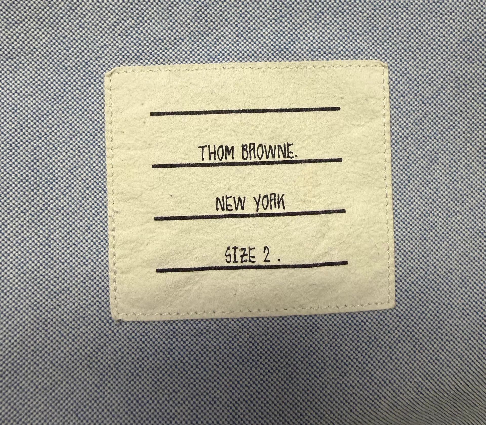 Thom Browne Thom Browne Men's 3-Color Logo Oxford Blue Shirt Size 2 Size US M / EU 48-50 / 2 - 4 Thumbnail