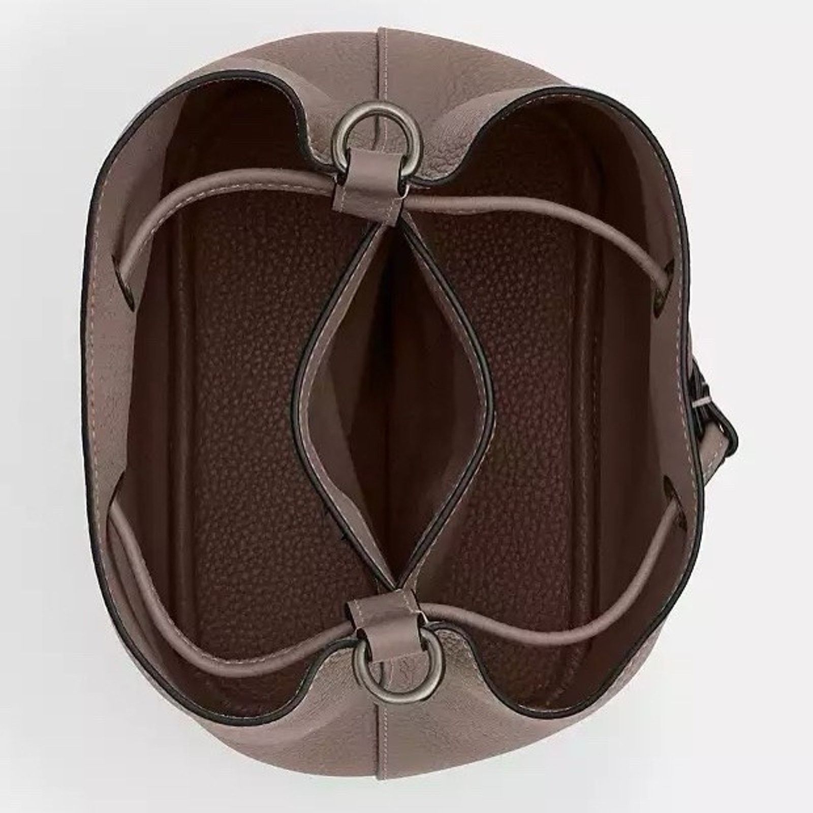 Coach NWT Coach Rowan Bucket Bag Leather CBH06 Qb/Dark Stone Size ONE SIZE - 6 Thumbnail