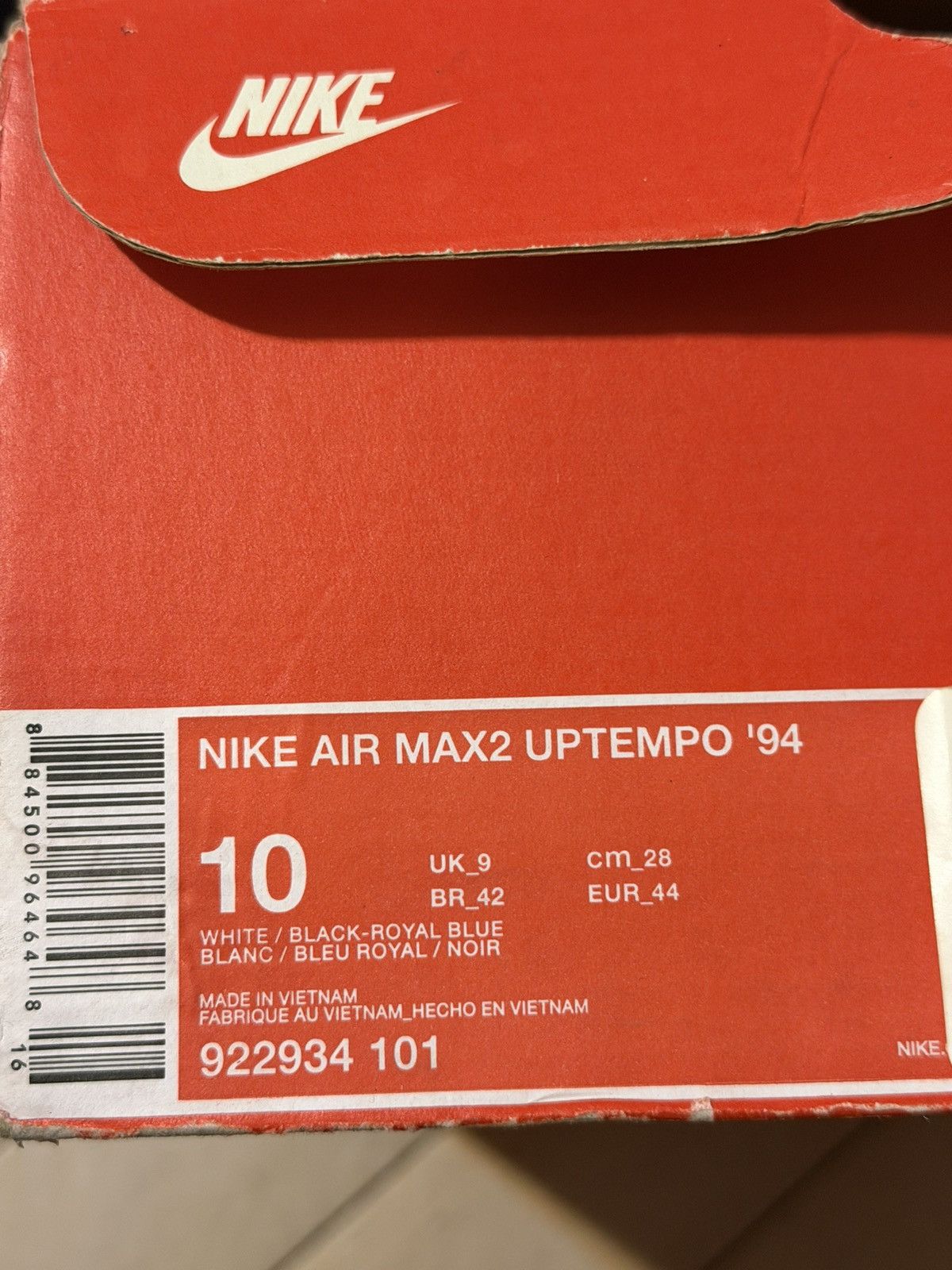 Nike Nike Air Max 2 Uptempo 94 OG 'Duke' Size 10M w/ box 2017 Size US 10 / EU 43 - 6 Thumbnail