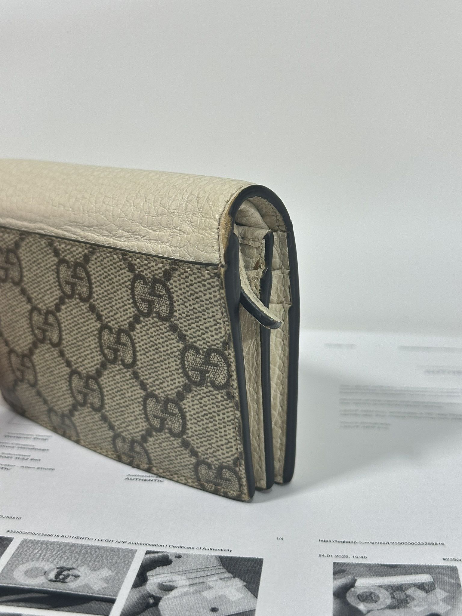 Gucci Gucci Wallet Marmont Supreme GG Monogram Ivory Leather Size ONE SIZE - 13 Thumbnail