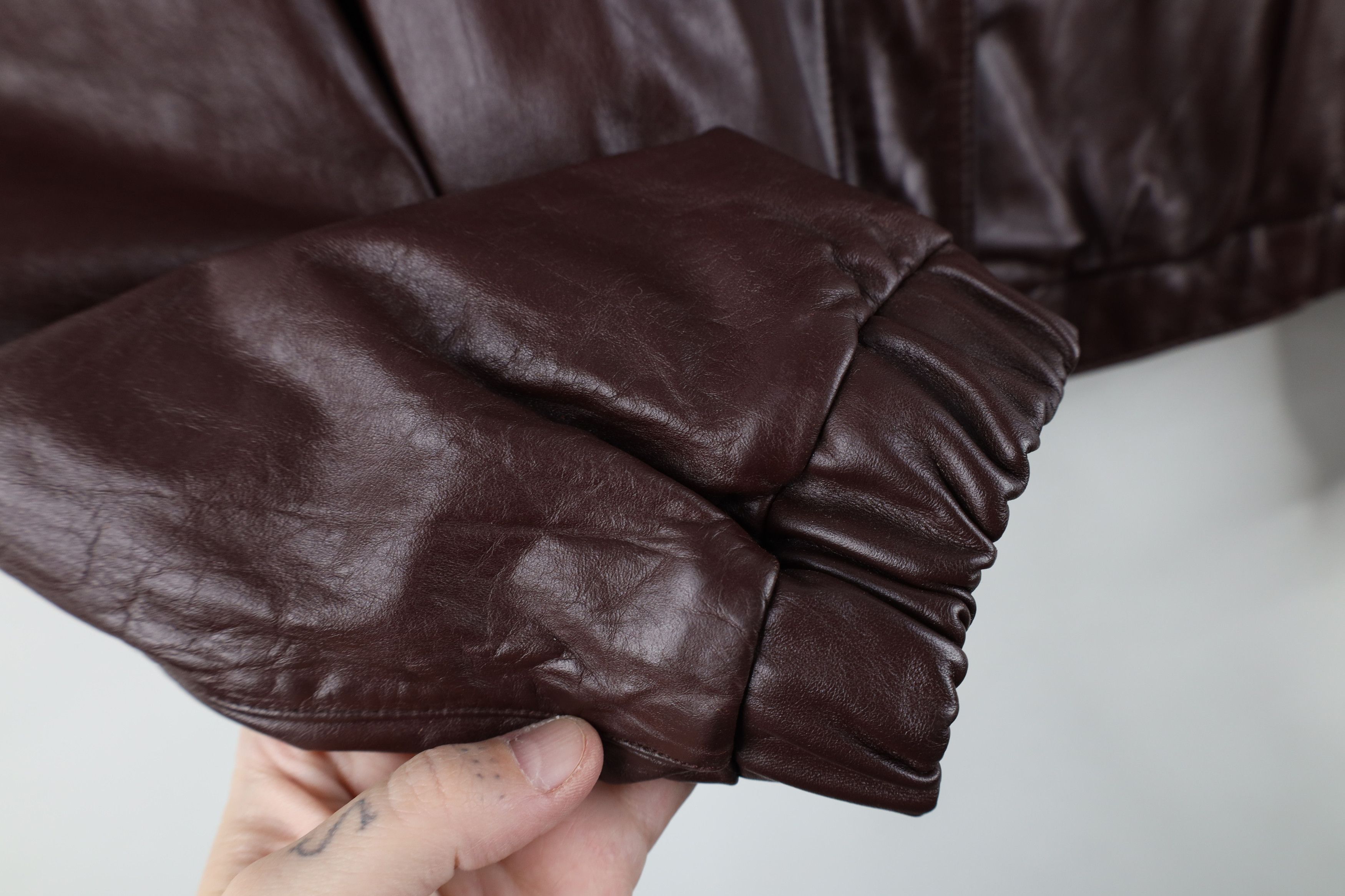Vintage Vintage 80s 90s Streetwear Leather Bomber Jacket Oxblood Red Size M / US 6-8 / IT 42-44 - 7 Thumbnail