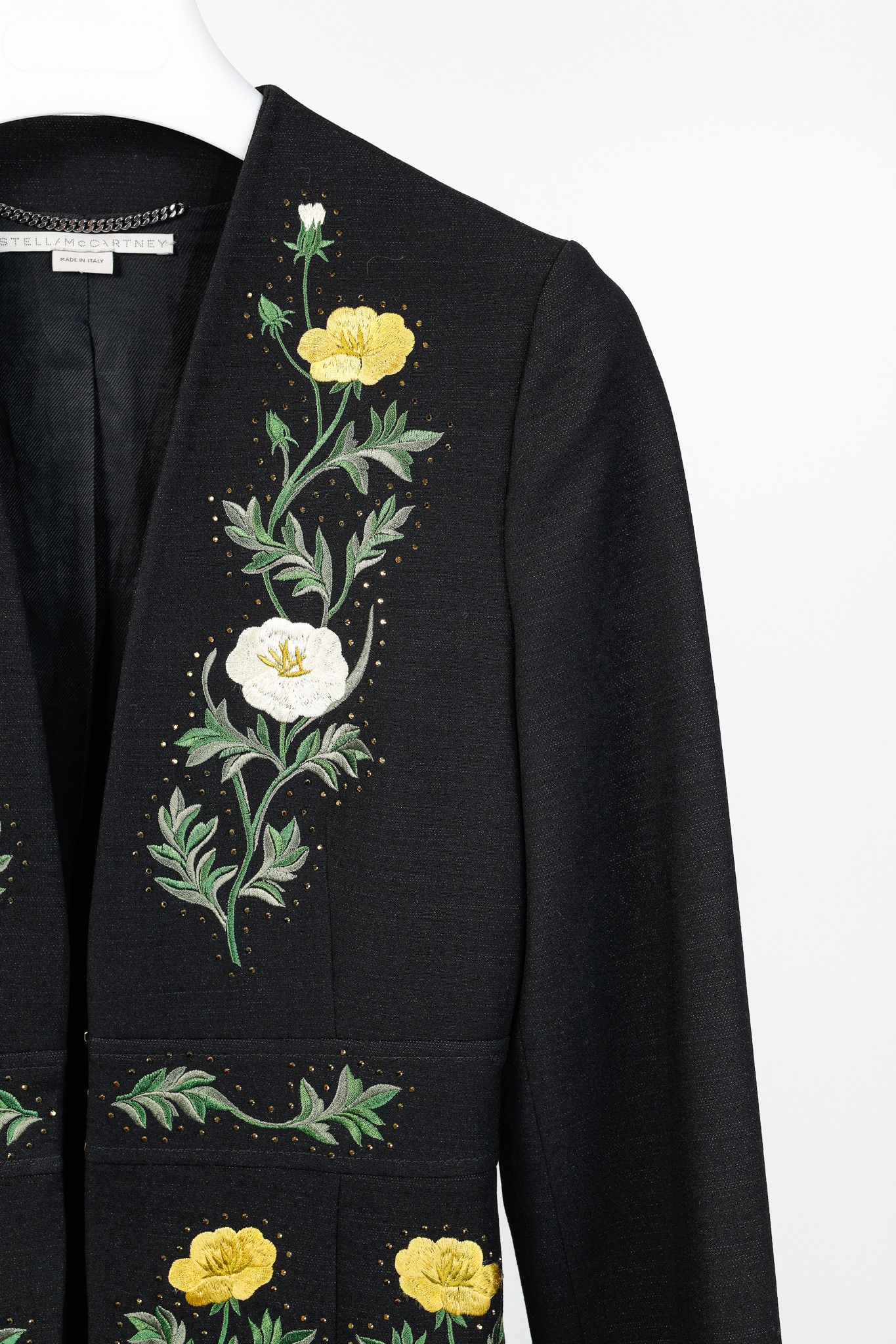Stella McCartney Stella McCartney Wool Rhinestone Floral-Embroidery Blazer Size S / US 4 / IT 40 - 5 Thumbnail