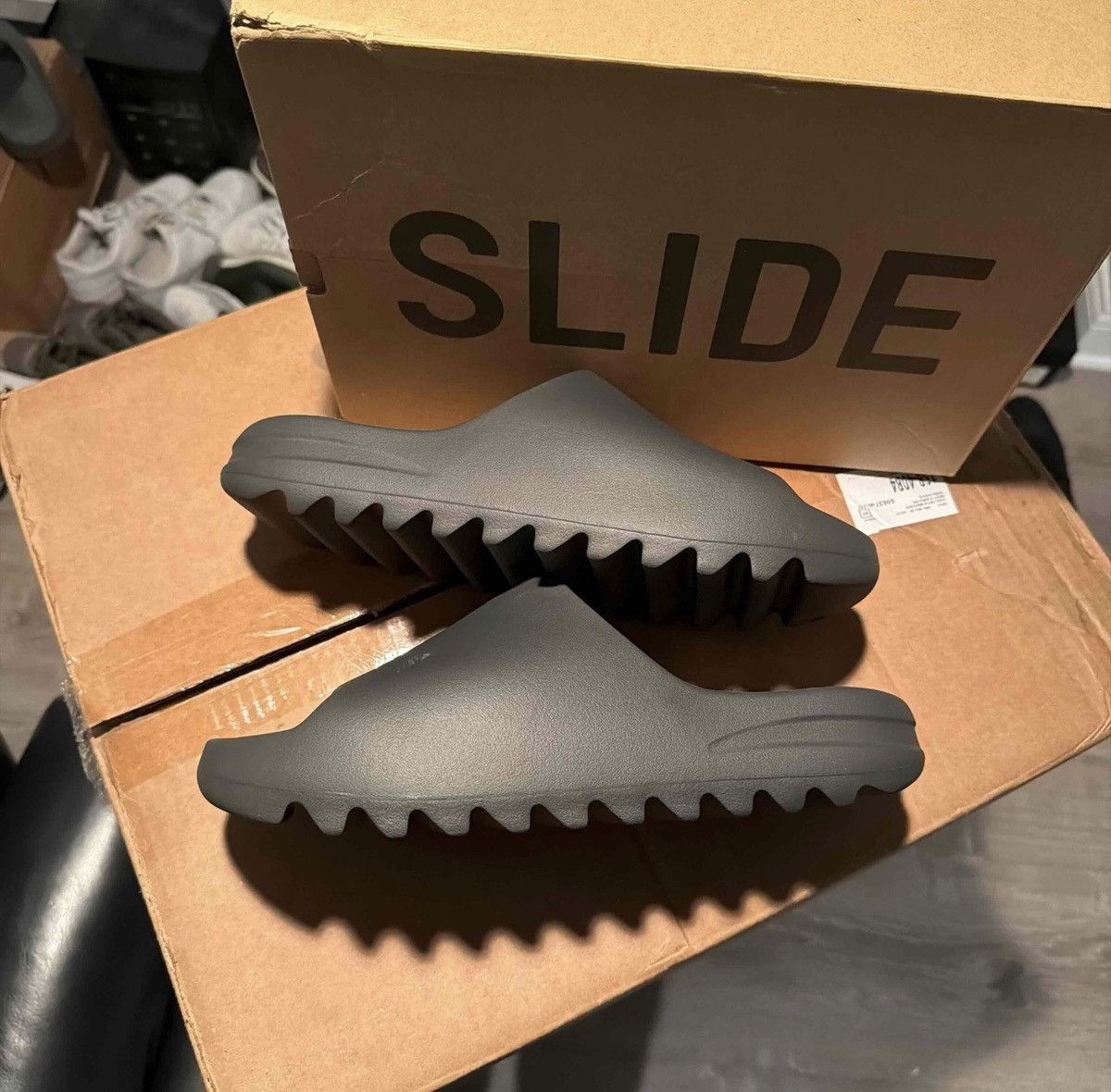 adidas gazelle silver green womens Yeezy Season 6 Sample Velcro Slides – Justin Reed main image 1