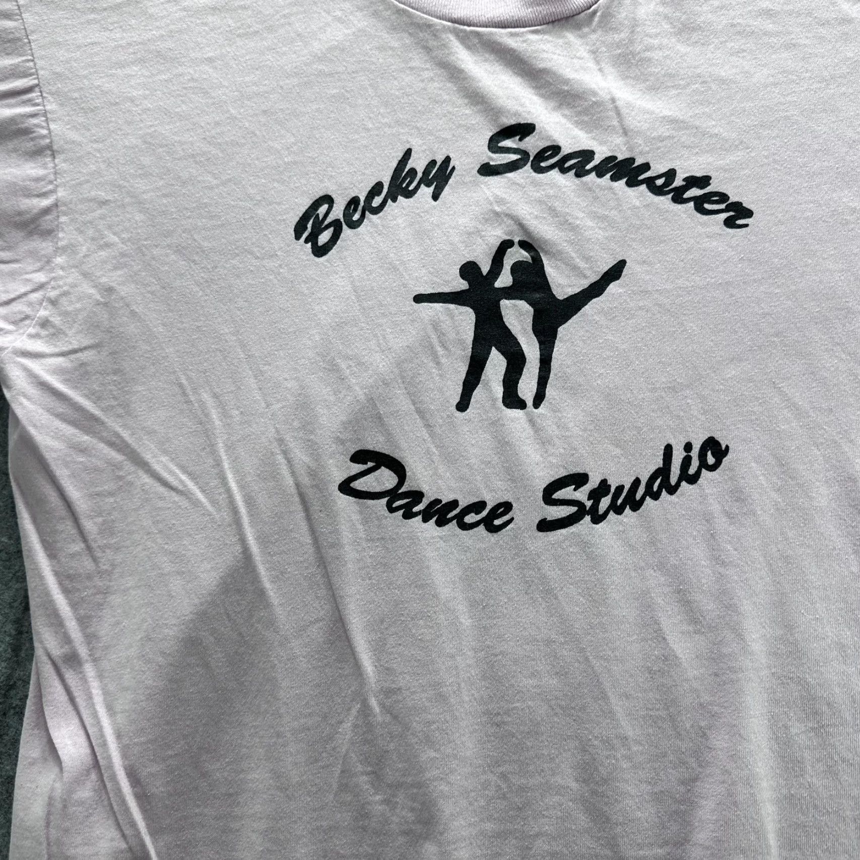Vintage VINTAGE Screen Stars Best Becky Seamster Dance Studio Shirt Mens Large Purple 90s Short Sleeve Crew Neck Graphic Print 50/50 Cotton Polyester Size US L / EU 52-54 / 3 - 7 Thumbnail
