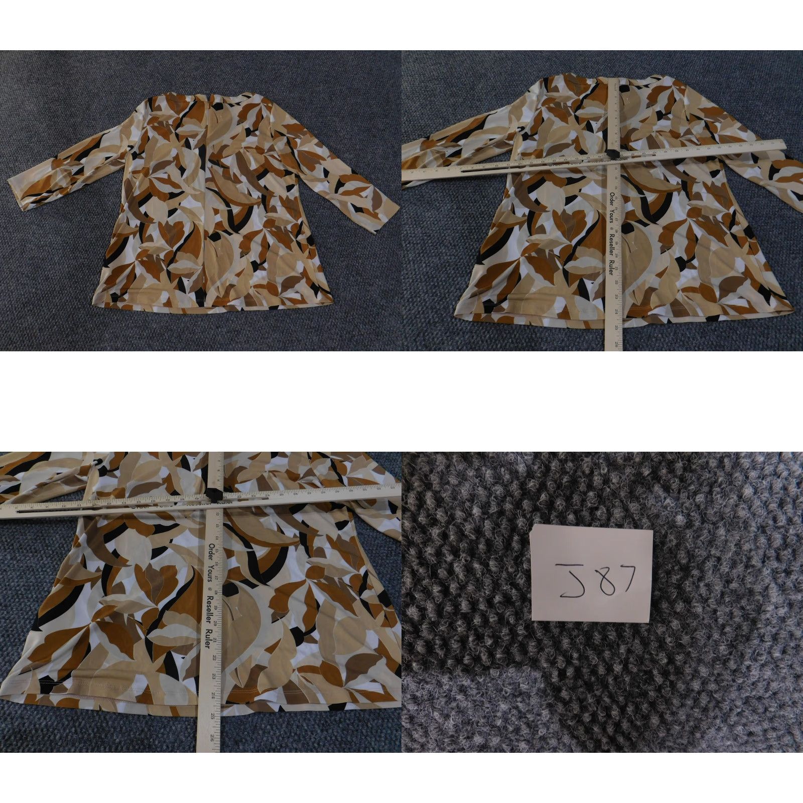 Vintage Susan Graver Shirt Womens Large Leaf Print 3/4 Sleeve Pullover Top Blouse Size L / US 10 / IT 46 - 9 Thumbnail
