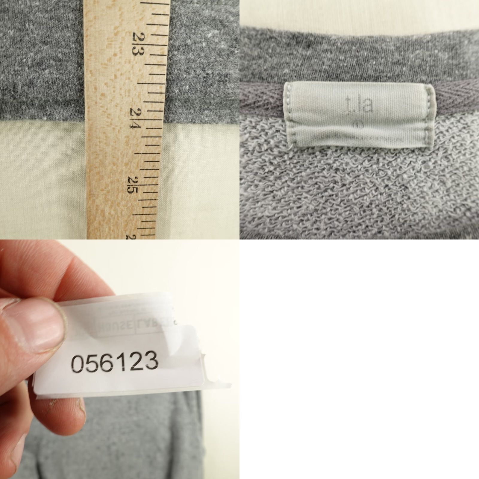 Anthropologie T.La Sweater Women Large Gray Pullover Crewneck Boho Terry Cloth Knit Size L / US 10 / IT 46 - 8 Thumbnail