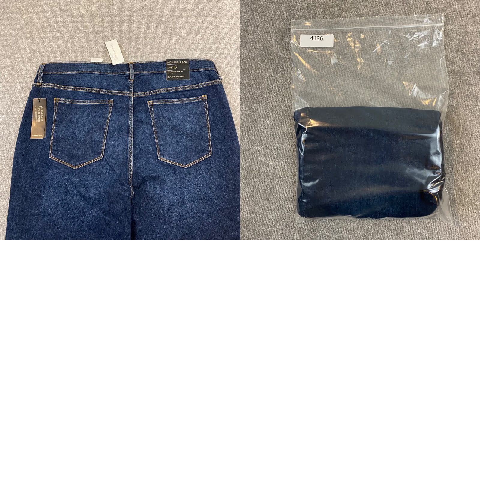 Banana Republic Banana Republic High Rise Skinny Jeans Womens 34/18 Dark Wash Denim Stretch NEW Size 40" / US 18 - 9 Thumbnail