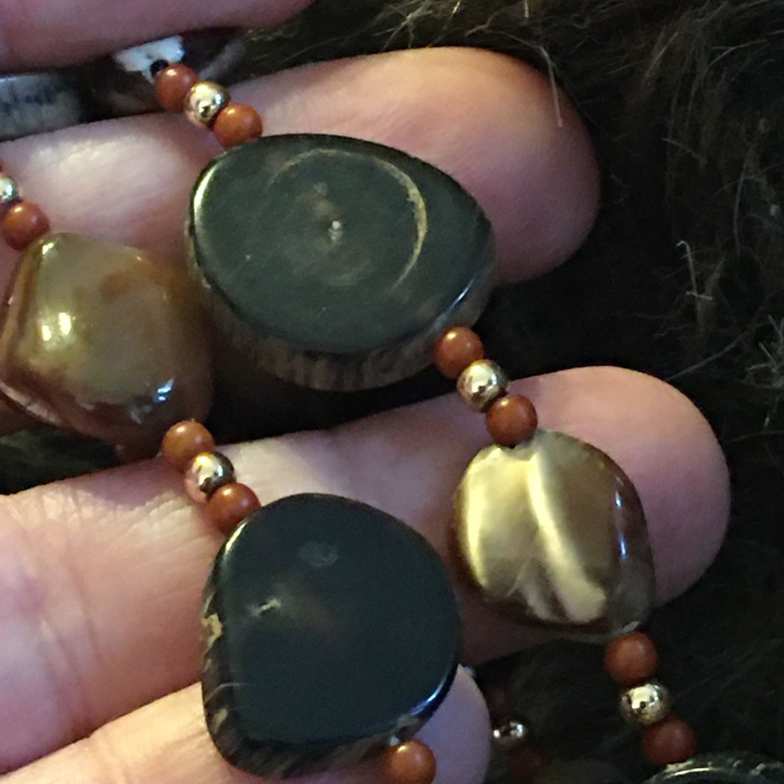 Vintage Vintage sliced agate rough abalone shell necklace Size ONE SIZE - 6 Thumbnail