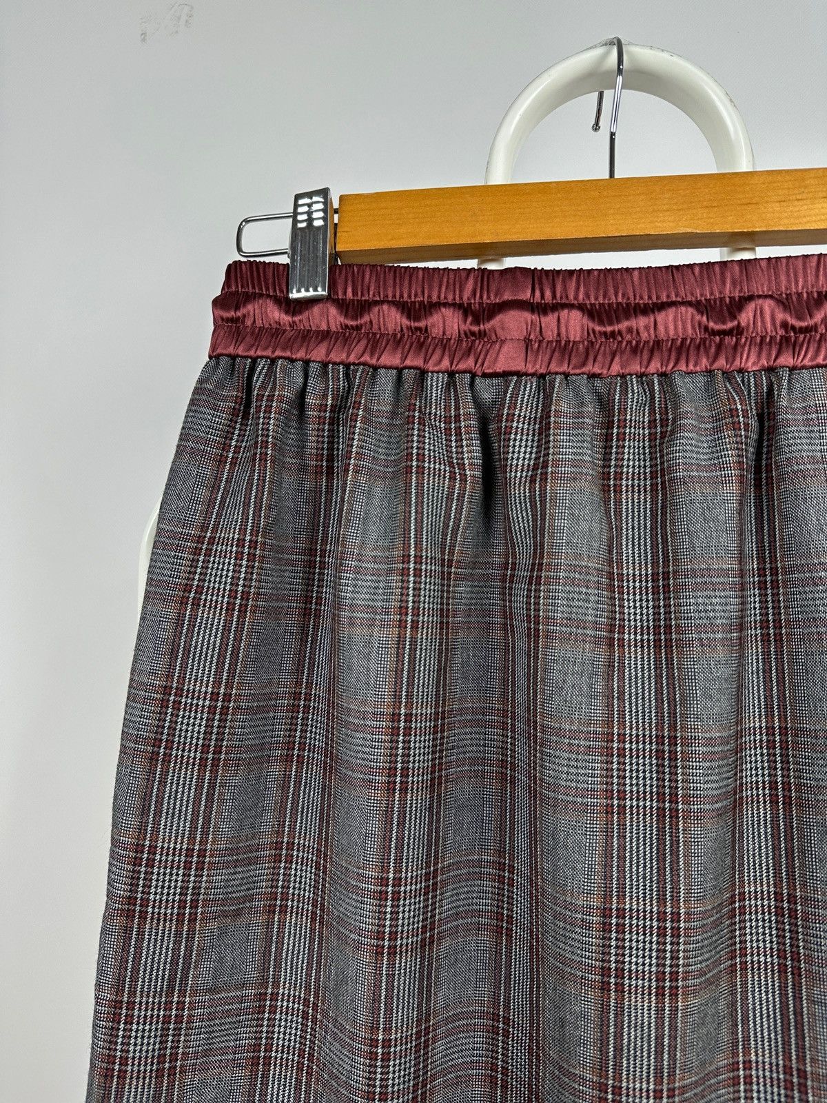 Brunello Cucinelli NWT! Brunello Cucinelli Wool/Silk Checkered Midi Skirt Size 26" / US 2 / IT 38 - 15 Thumbnail