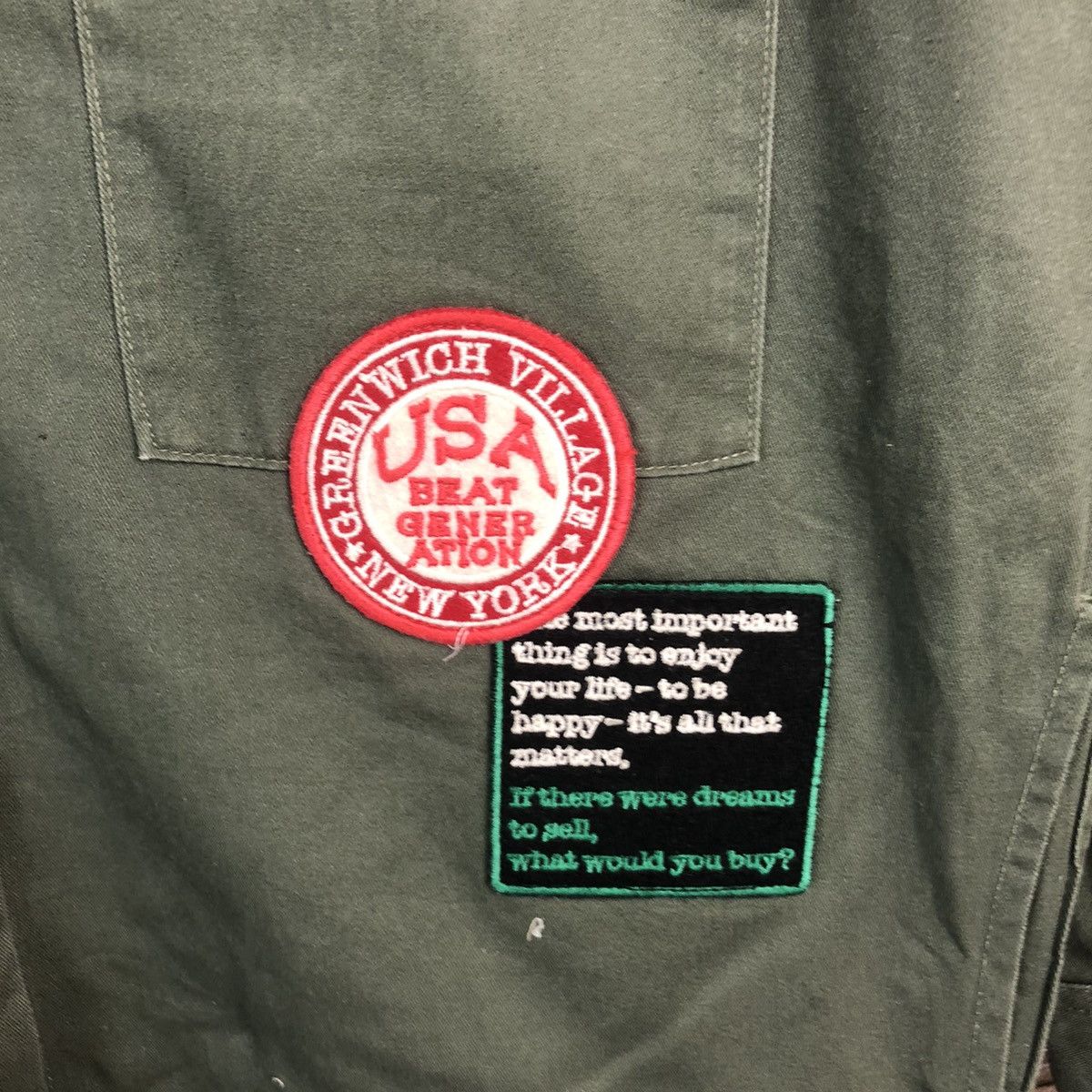 Japanese Brand Back Number Green military jacket #A184 Size US L / EU 52-54 / 3 - 11 Thumbnail