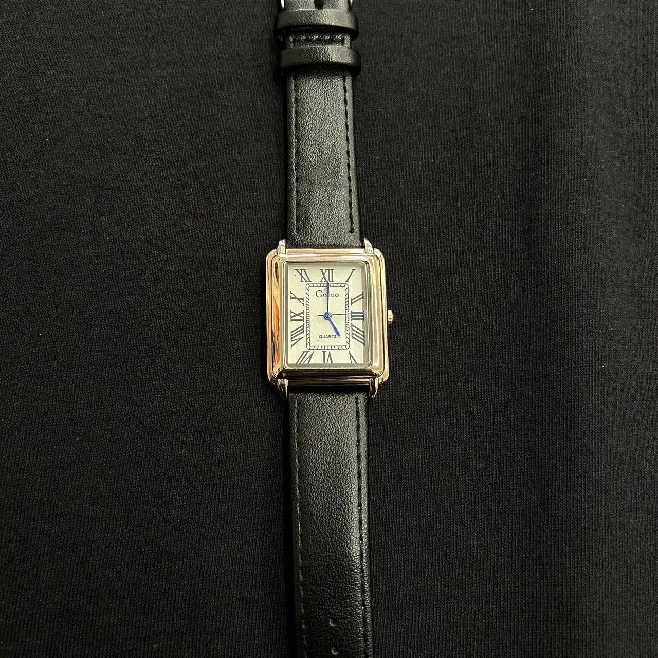 Other 2000s Style Rectangular Quartz “Tank” Leather Watch Size ONE SIZE - 1 Thumbnail