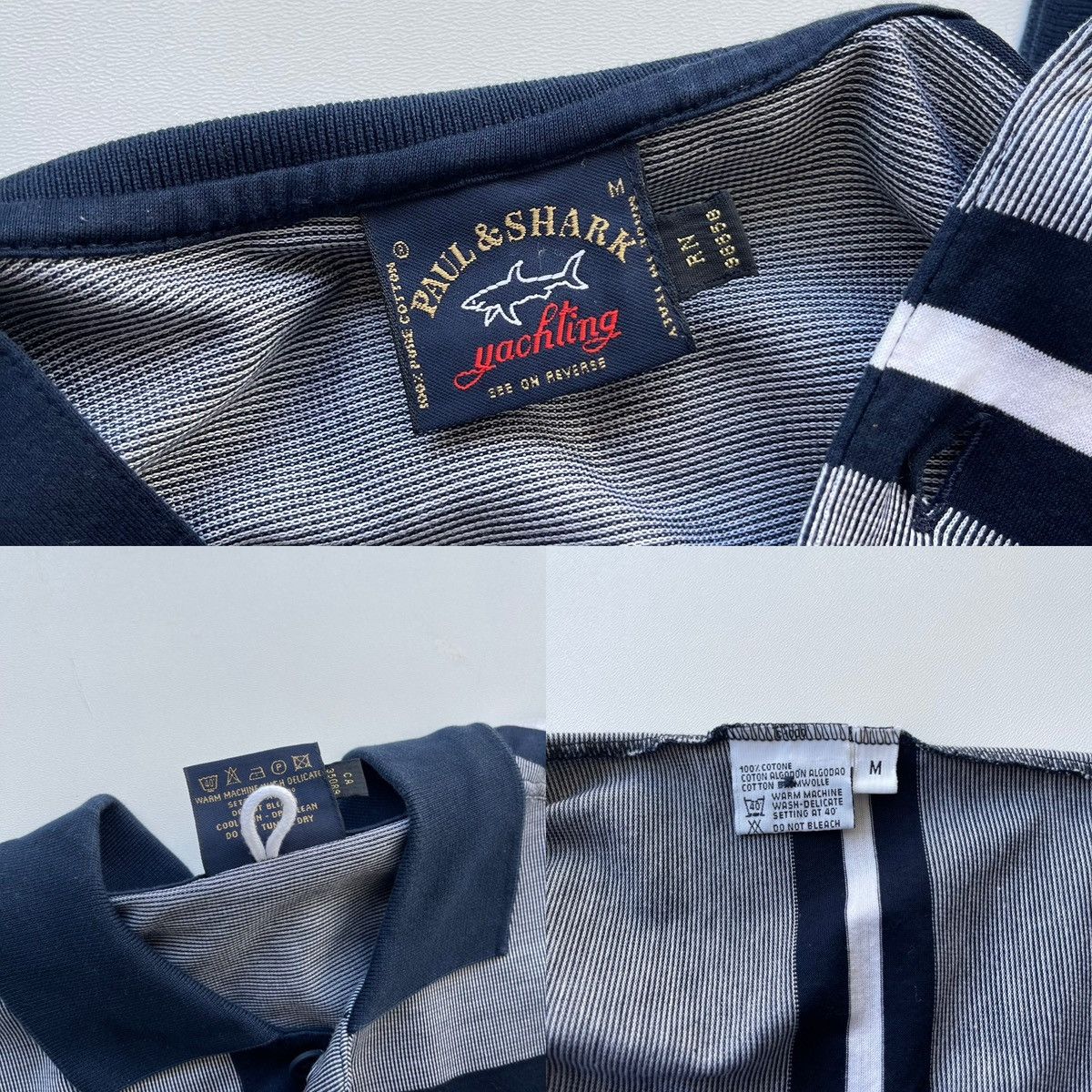 Paul & Shark × Vintage Paul & Shark Yachting Vintage Stripe Pure Cotton Polo Shirt Size US M / EU 48-50 / 2 - 8 Thumbnail