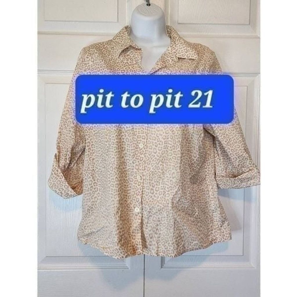 Chicos Chico's Animal Print Blouse Size L / US 10 / IT 46 - 4 Thumbnail