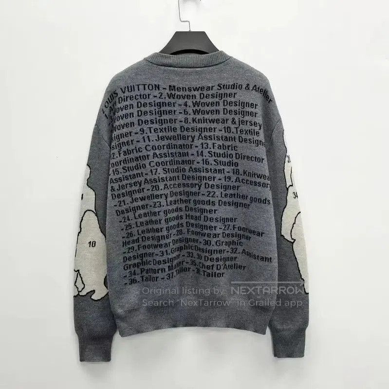 Other Louis Vuitton Gray Wool Blend Logo Knit Sweater . Size S / US 4 / IT 40 - 2 Thumbnail