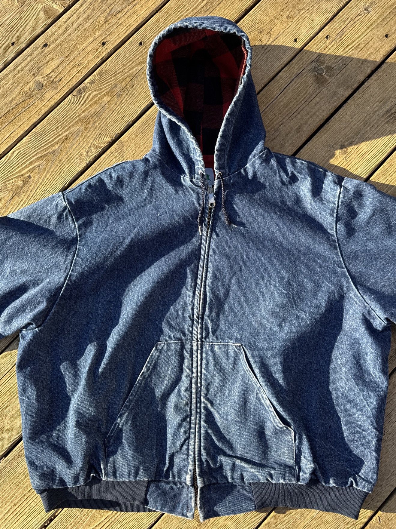 Vintage Vintage KEY Denim Work Jacket 3XL Buffalo Plaid Lined 80s Size US XXL / EU 58 / 5 - 2 Thumbnail