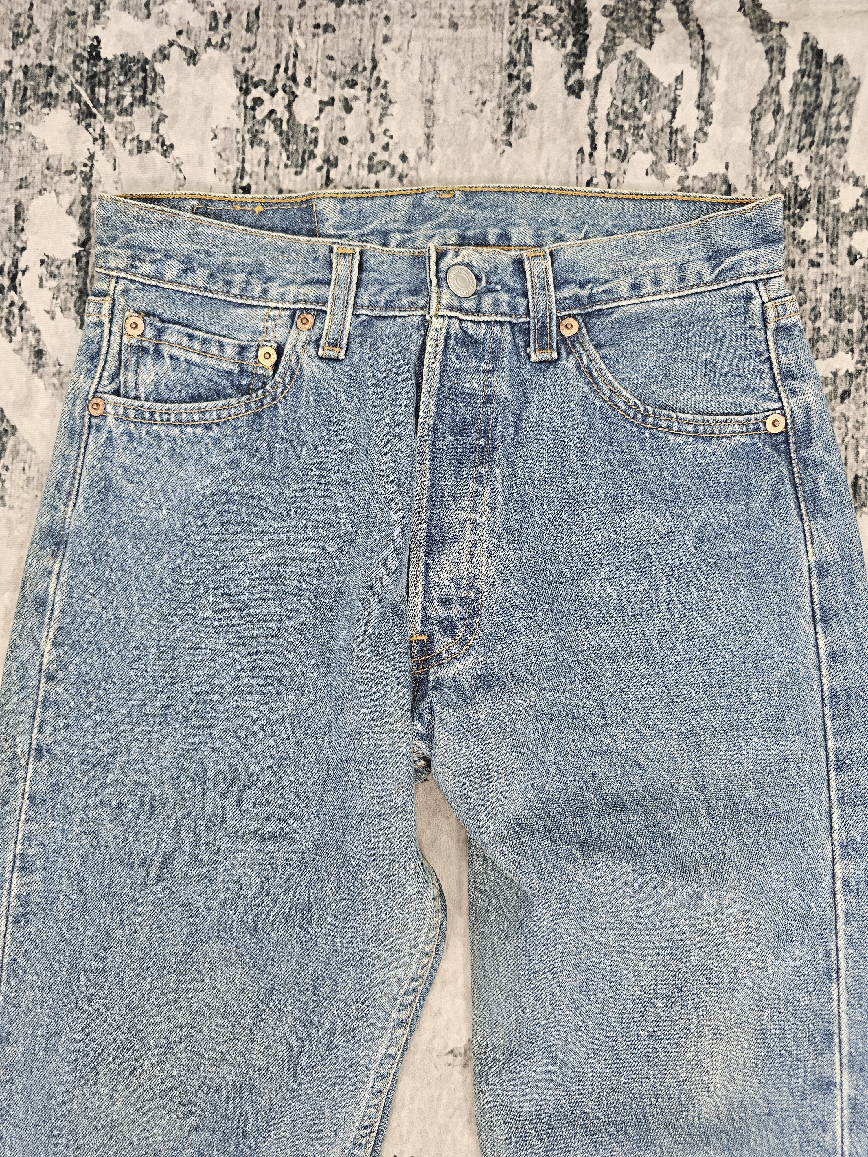 Levi's Vintage LEVIS 501 Ripped Blue Jeans L0449 Size 27X31.5 Size US 27 - 7 Thumbnail