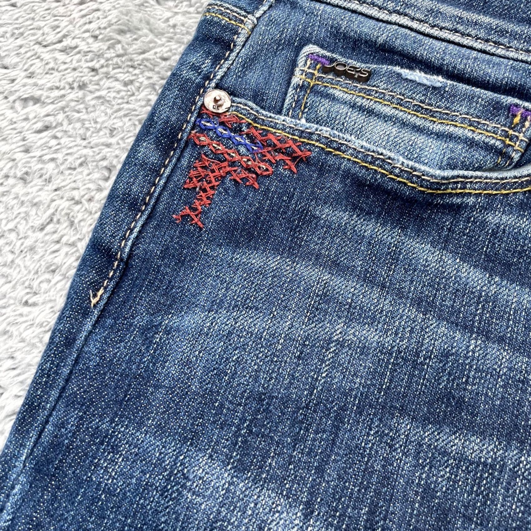 Vintage Joes Jeans Womens Jeans Bootcut 31 Blue Rocker Medium Wash Stretch Low Rise 5-Pocket Denim Logo Vintage No Rise Womens Size 24" / US 00 / IT 34 - 4 Thumbnail