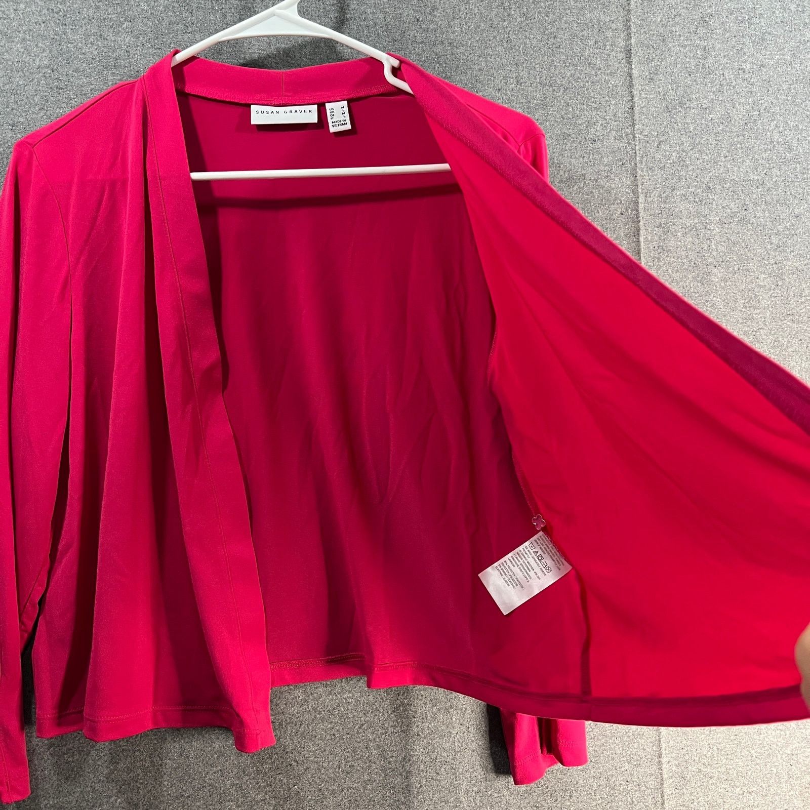 Other Susan Graver Liquid Knit Open-Front 3/4 Sleeve Shirve Size M / US 6-8 / IT 42-44 - 4 Thumbnail