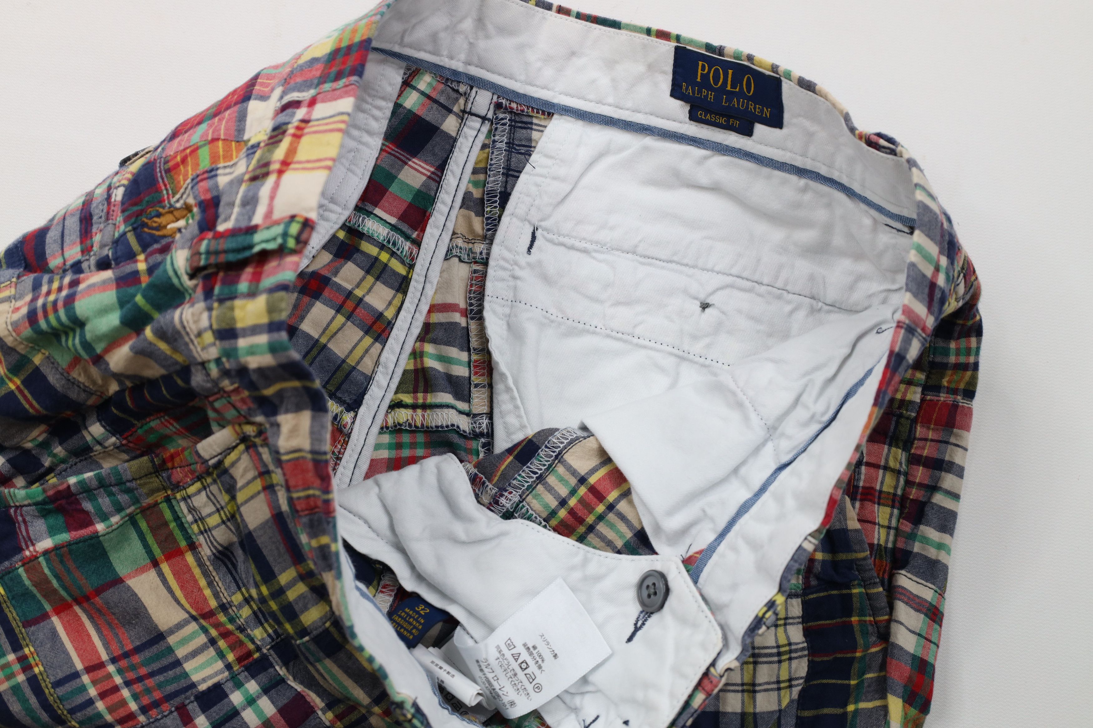 Ralph Lauren Vintage Y2K Ralph Lauren Patchwork Madras Plaid Chino Shorts Size US 32 / EU 48 - 7 Thumbnail