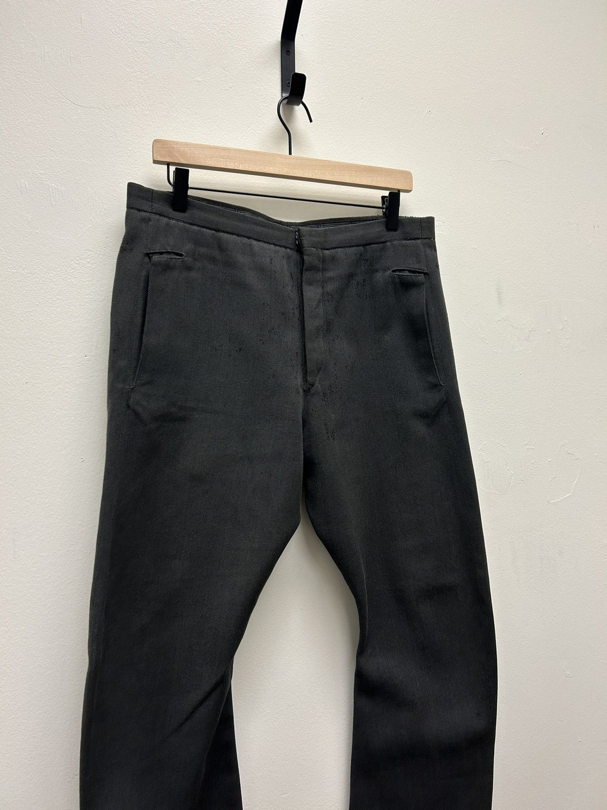 Carol Christian Poell 2007 J Leg Cut Distressed Cotton Wool Trousers Size US 32 / EU 48 - 3 Thumbnail