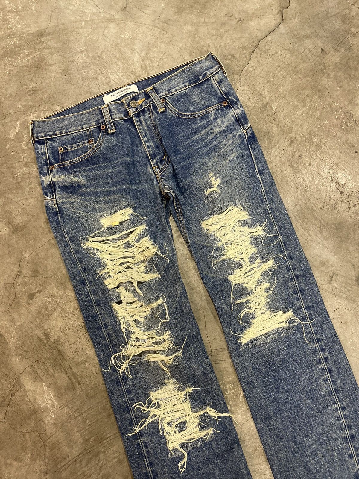 Comme des Garcons × Junya Watanabe Junya Watanabe Crush Denim Pants Size US 30 / EU 46 - 4 Thumbnail