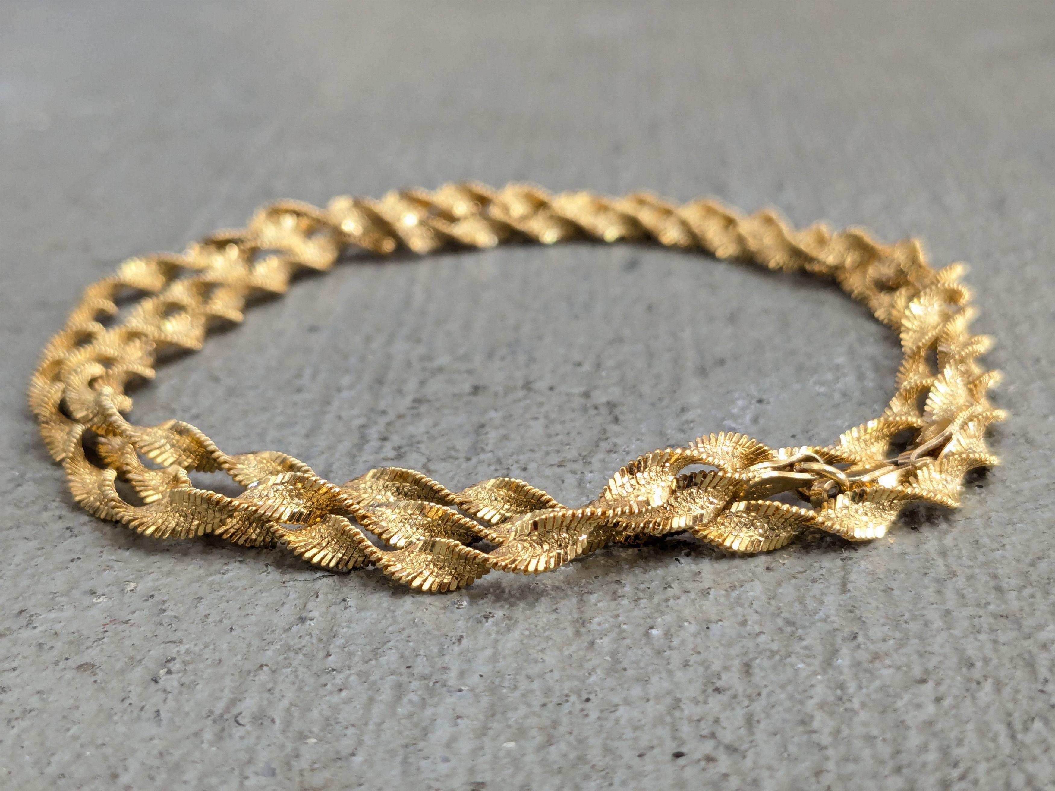 Sterling Silver Milor Sterling Silver Necklace Twist Herringbone Vermeil Size ONE SIZE - 3 Thumbnail