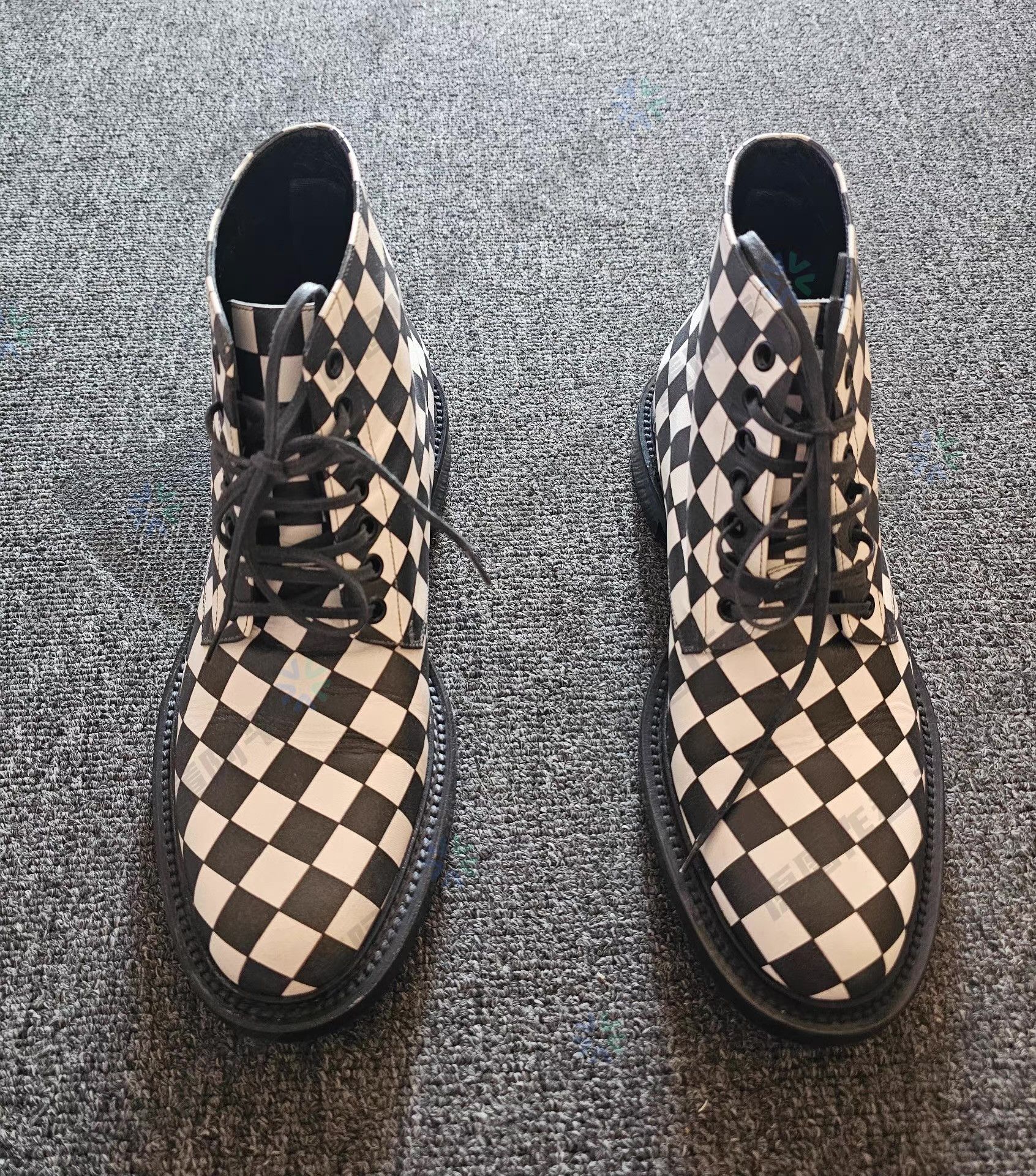Saint Laurent Paris Saint Laurent Black and White Checkered Boots, Size US 7 / EU 40 - 1 Thumbnail