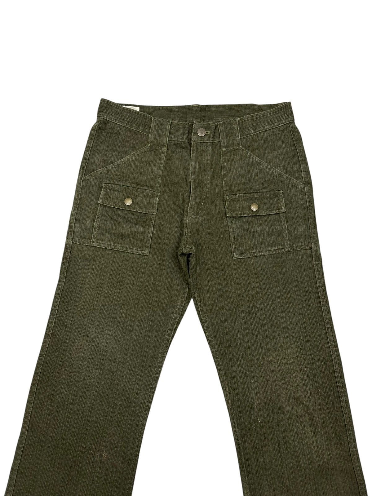 Kapital Vintage Olive Corduroy Utility Flare Pants Workwear Trousers Size US 30 / EU 46 - 5 Thumbnail