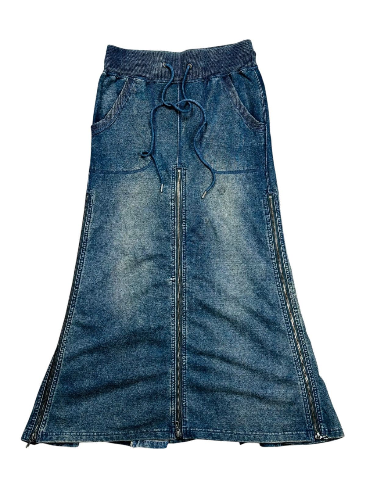 GOA Archive GOA - Maxi Multizips Skirt Denim Size 29" - 5 Thumbnail